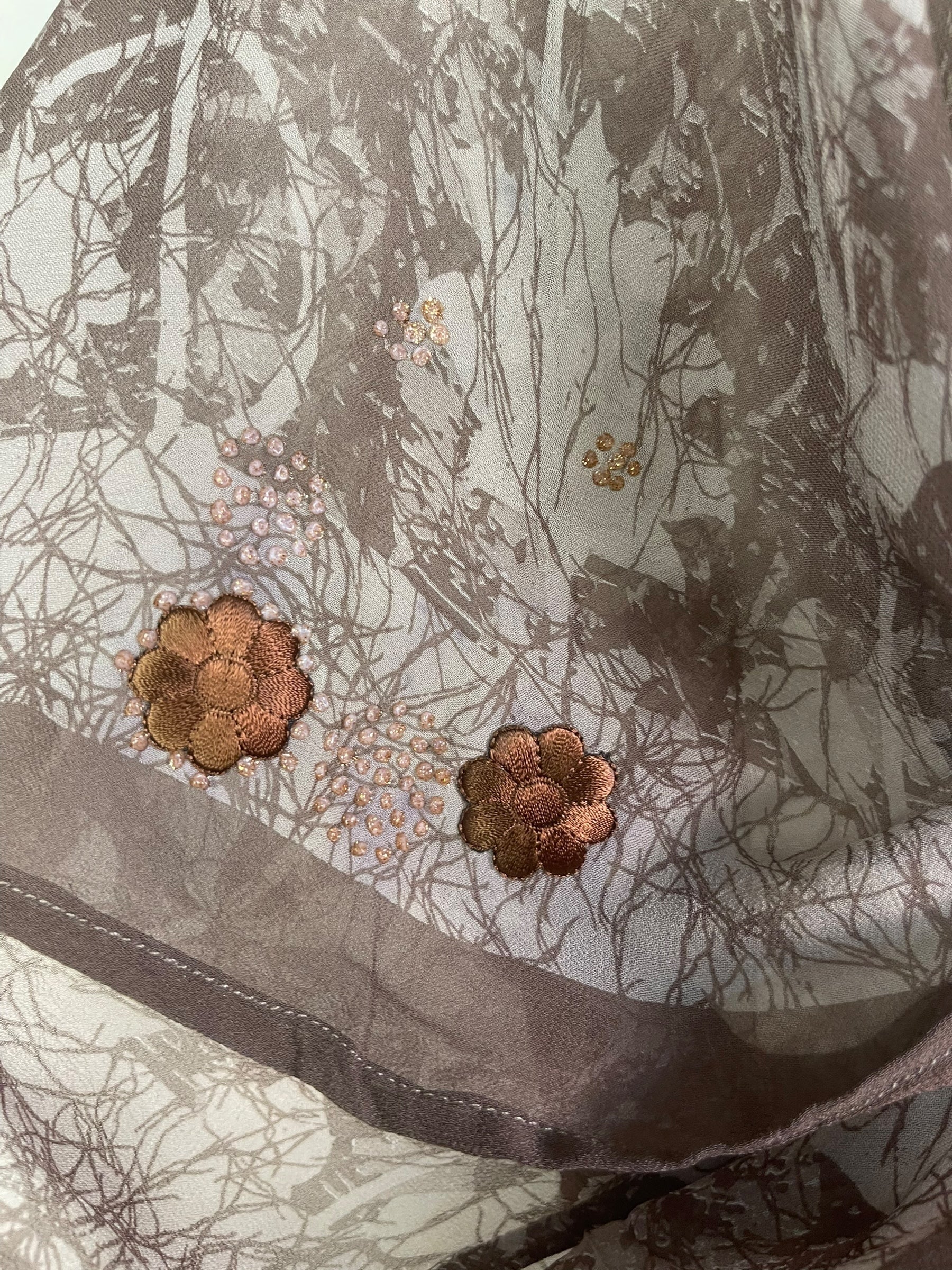 PRG8216 Sheer Avatar Long Pure Silk Kimono Sleeved Duster with Belt