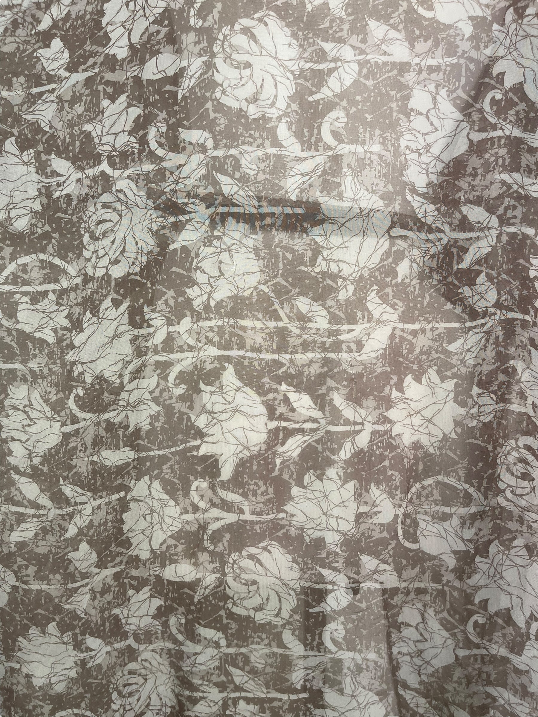 PRG8216 Sheer Avatar Long Pure Silk Kimono Sleeved Duster with Belt