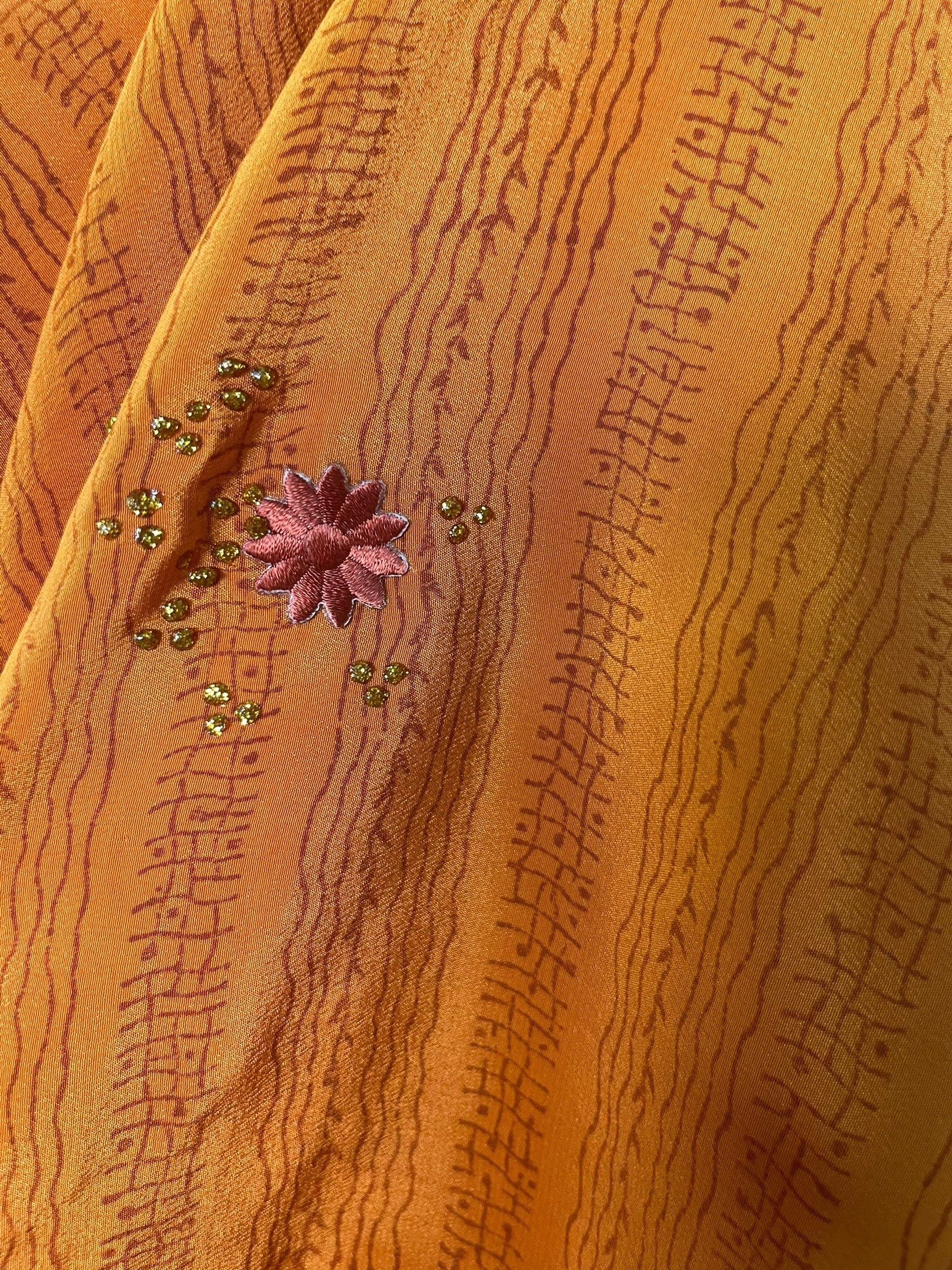 PRC8244 Avatar Long Pure Silk Kimono Sleeved Duster with Belt