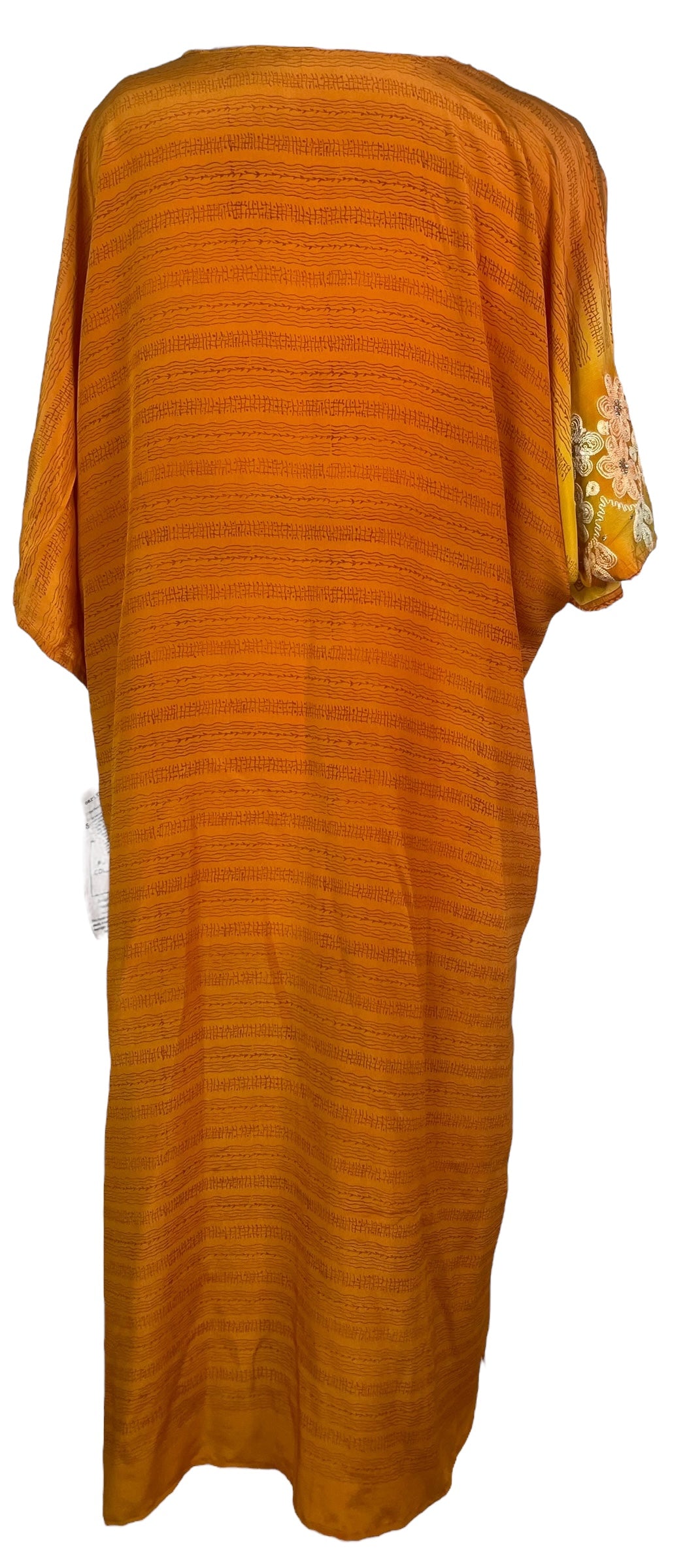 PRC8244 Avatar Long Pure Silk Kimono Sleeved Duster with Belt