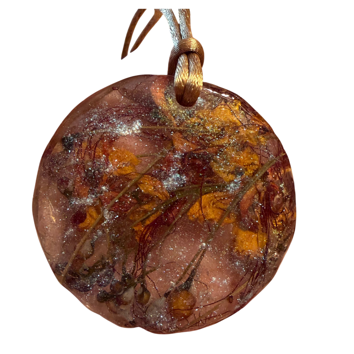 Peacock Flower Pendant by Kristine’s Kreations – Handmade ethical Necklace from sariKNOTsari using upcycled silk. Designed in Canada for travel and slow fashion, loved from Toronto to LA to Sydney. Featuring Zsiska, Bryn Walker and Artisan Leather coats by Rejean Pepin, Pepin designs