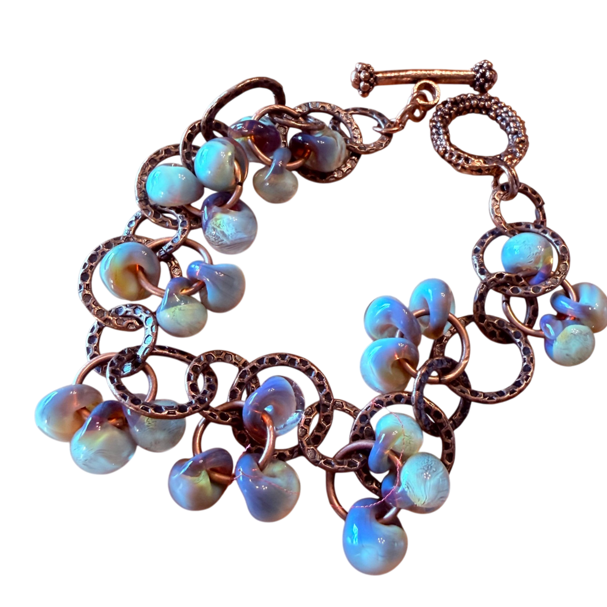 Releases Sunday at 8pm EST  Verdigris Lampwork Bracelet