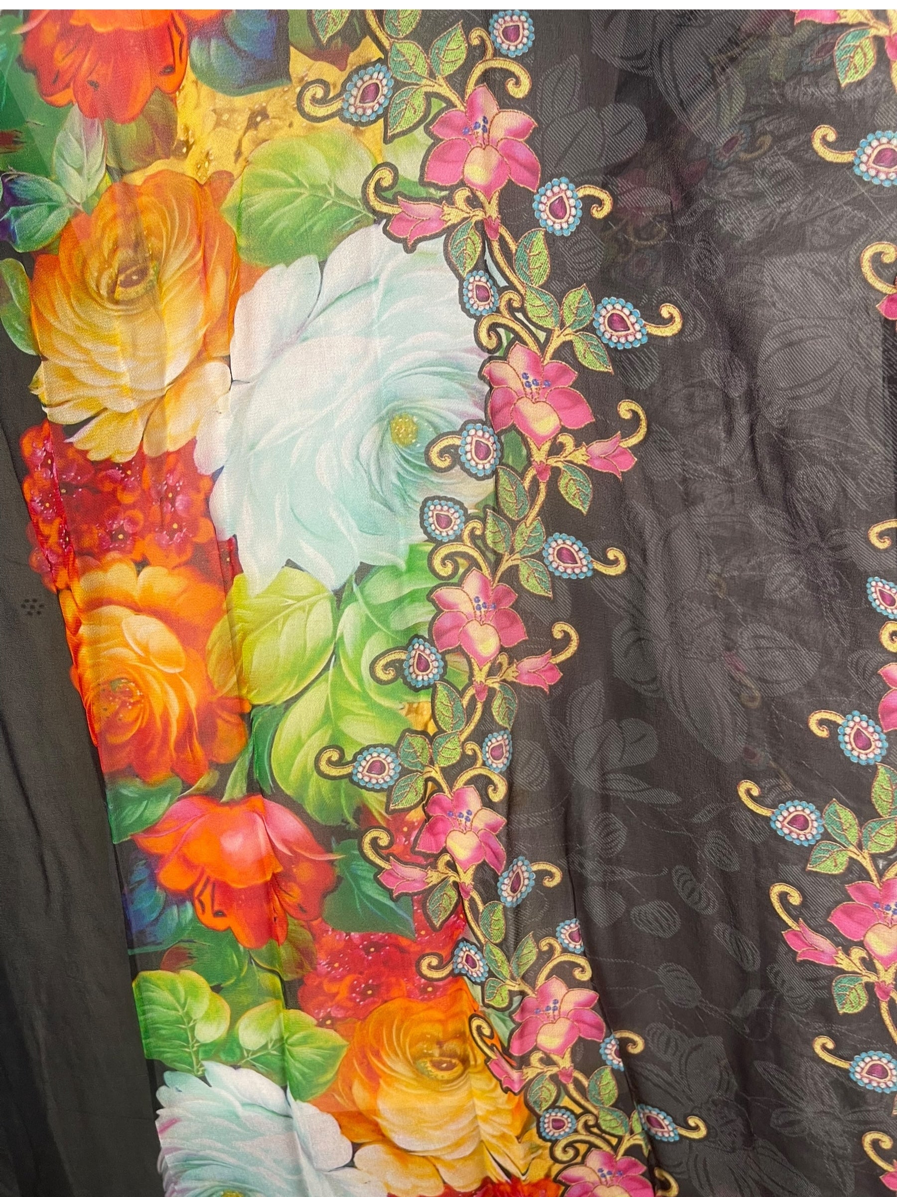 PRG8210 Sheer Avatar Pure Silk Maxi Kaftan by DECEMBER2025 – Handmade ethical Maxi Kaftan from sariKNOTsari using upcycled silk. Designed in Canada for travel and slow fashion, loved from Toronto to LA to Sydney.