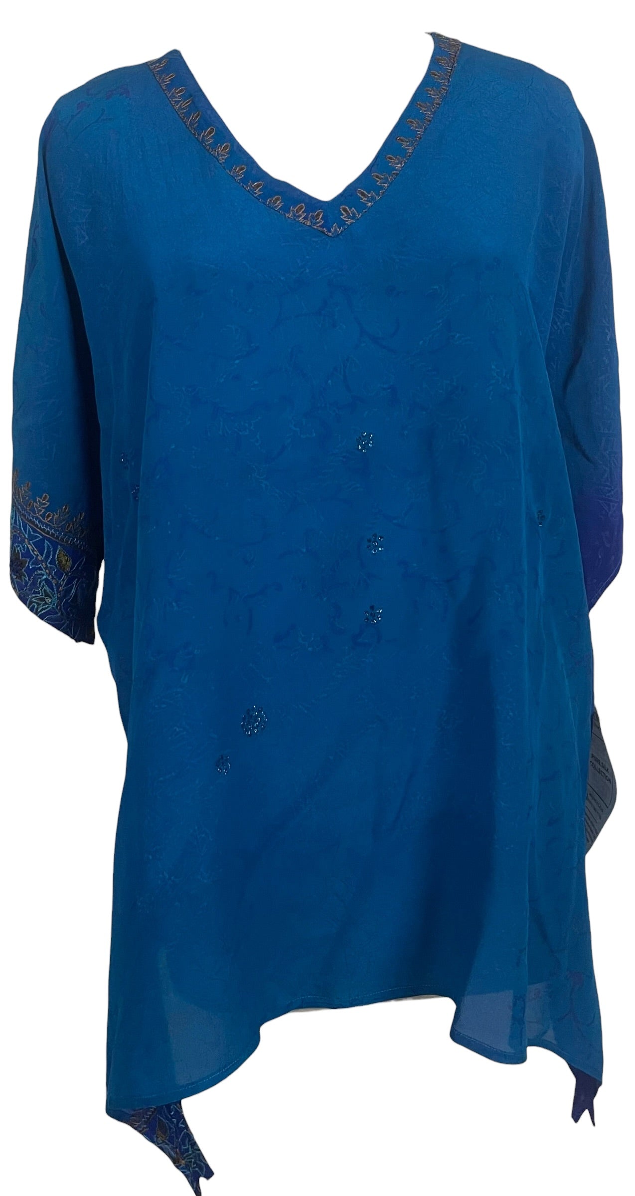 PRC8957 Avatar Pure Silk Long Tunic with Side Ties