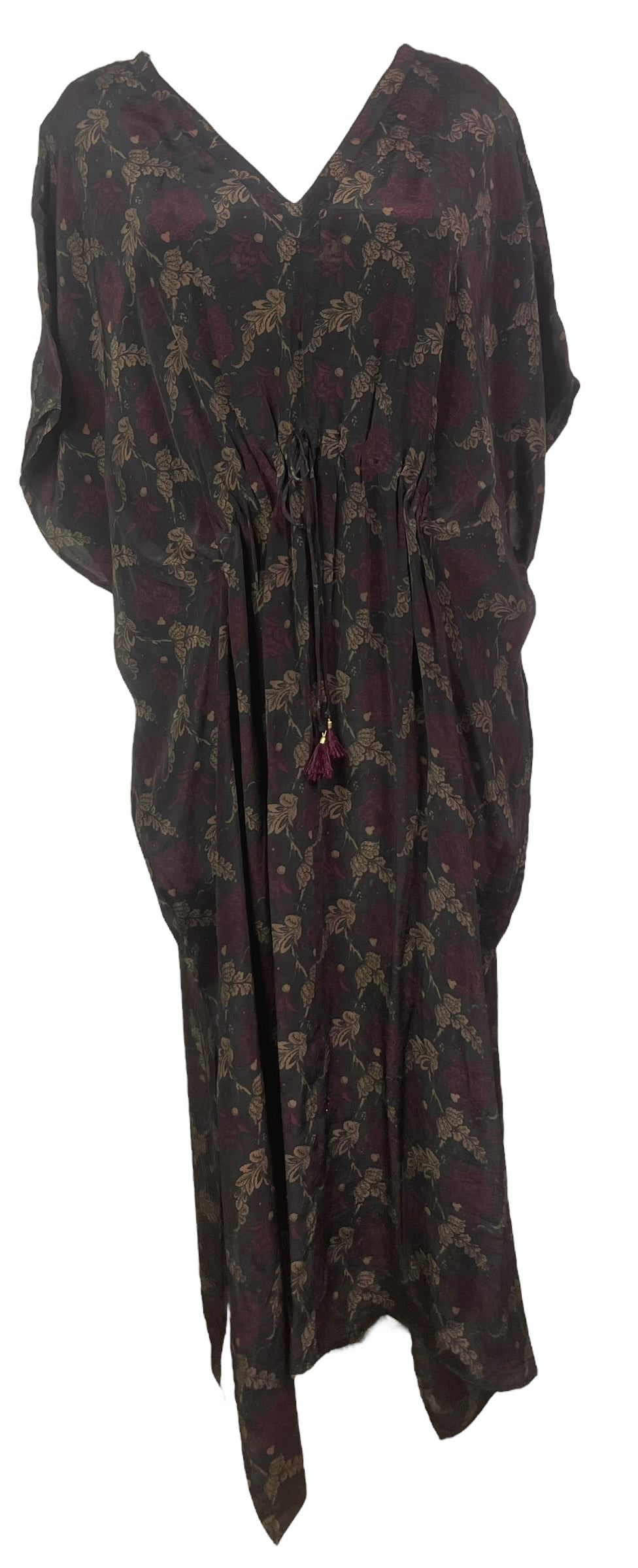 PRS8258 Avatar Pure Silk Maxi Kaftan by DECEMBER2025 – Handmade ethical Maxi Kaftan from sariKNOTsari using upcycled silk. Designed in Canada for travel and slow fashion, loved from Toronto to LA to Sydney.