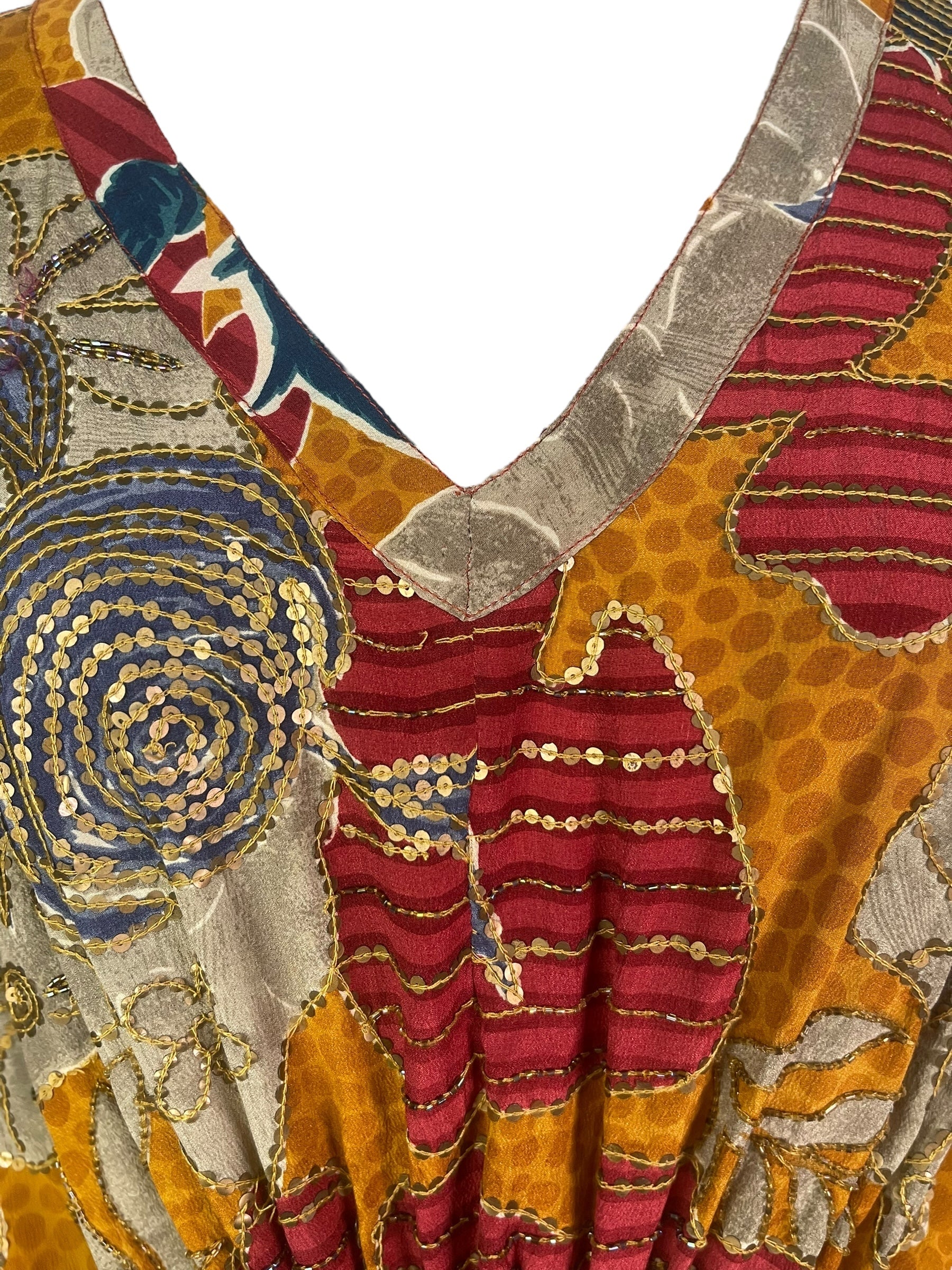 PRC8255 Avatar Pure Silk Maxi Kaftan