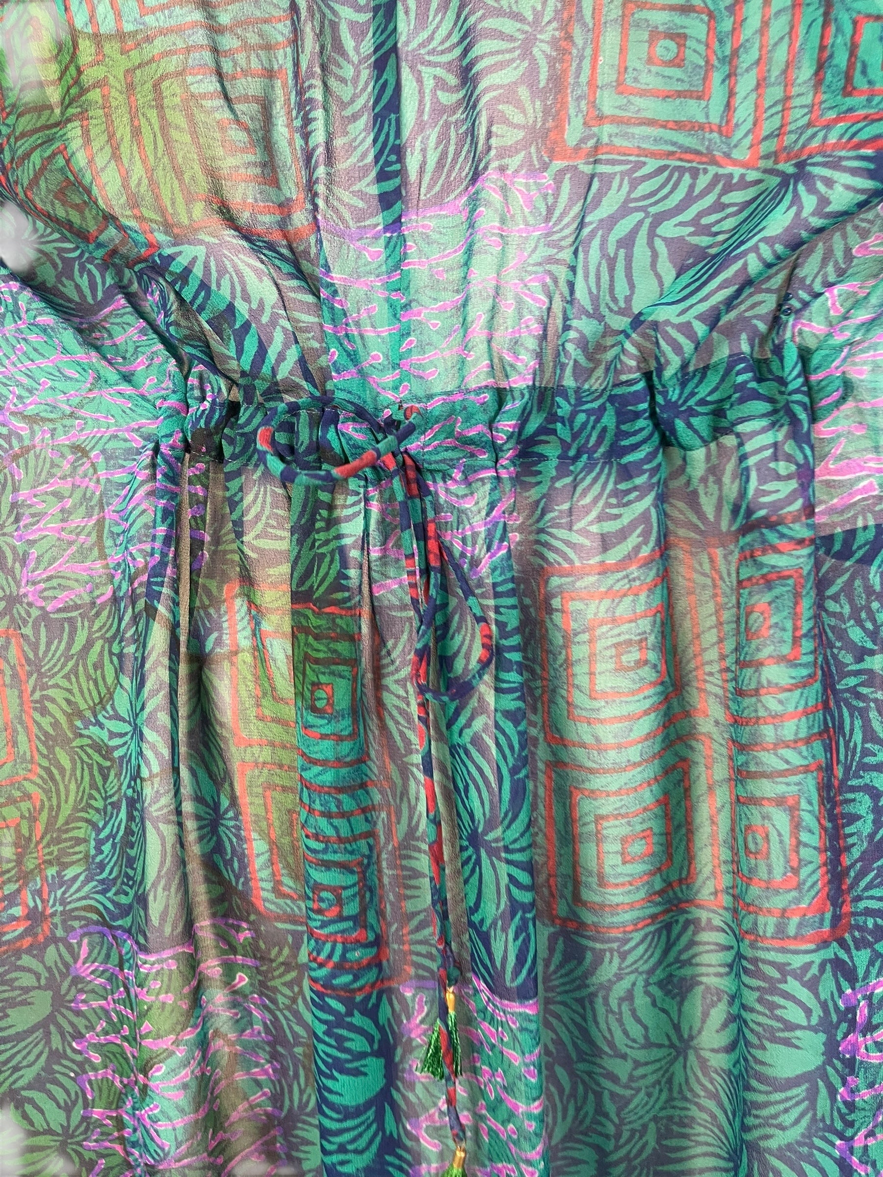 PRG8268A Sheer Avatar Pure Silk Maxi Kaftan