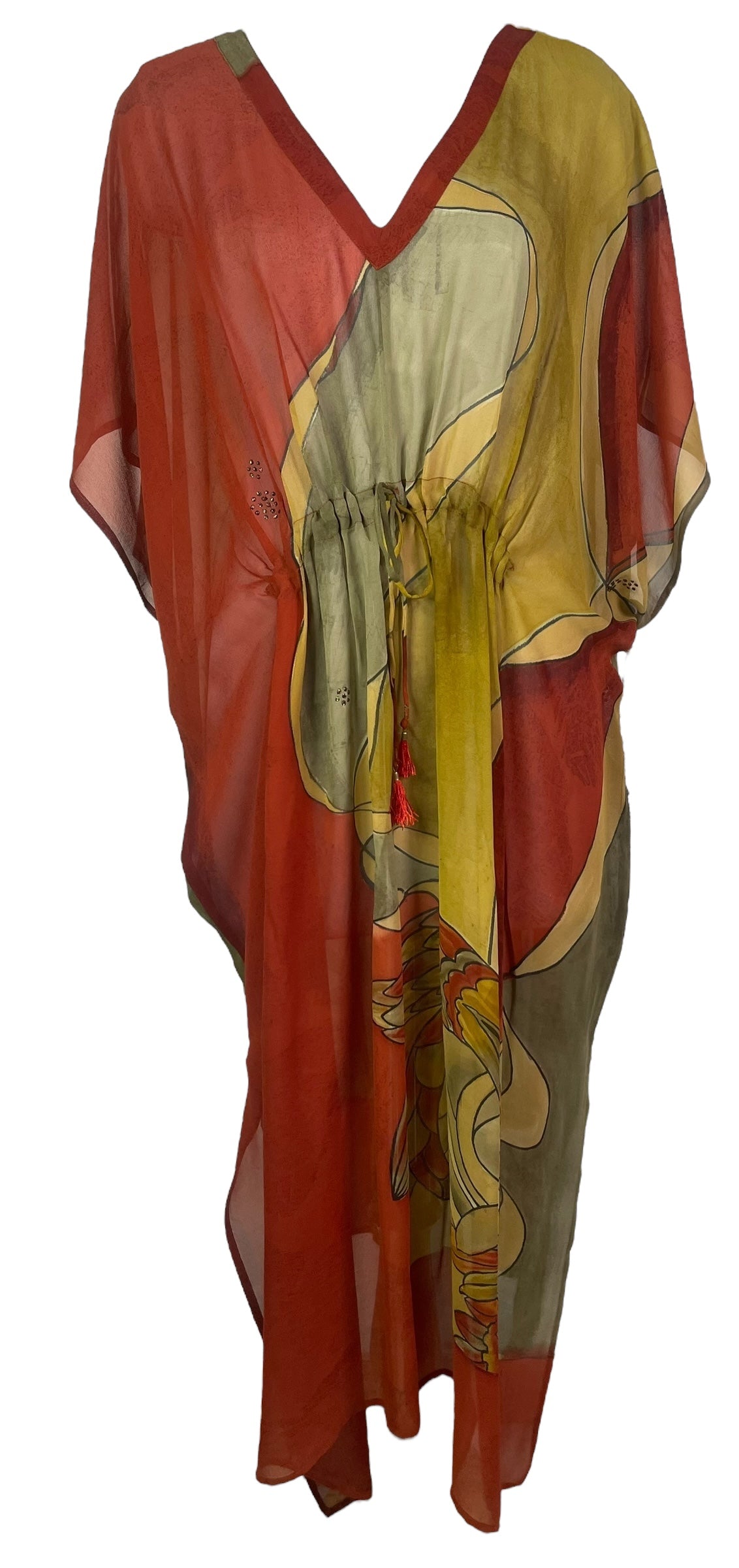 PRG8272 Sheer Avatar Pure Silk Maxi Kaftan