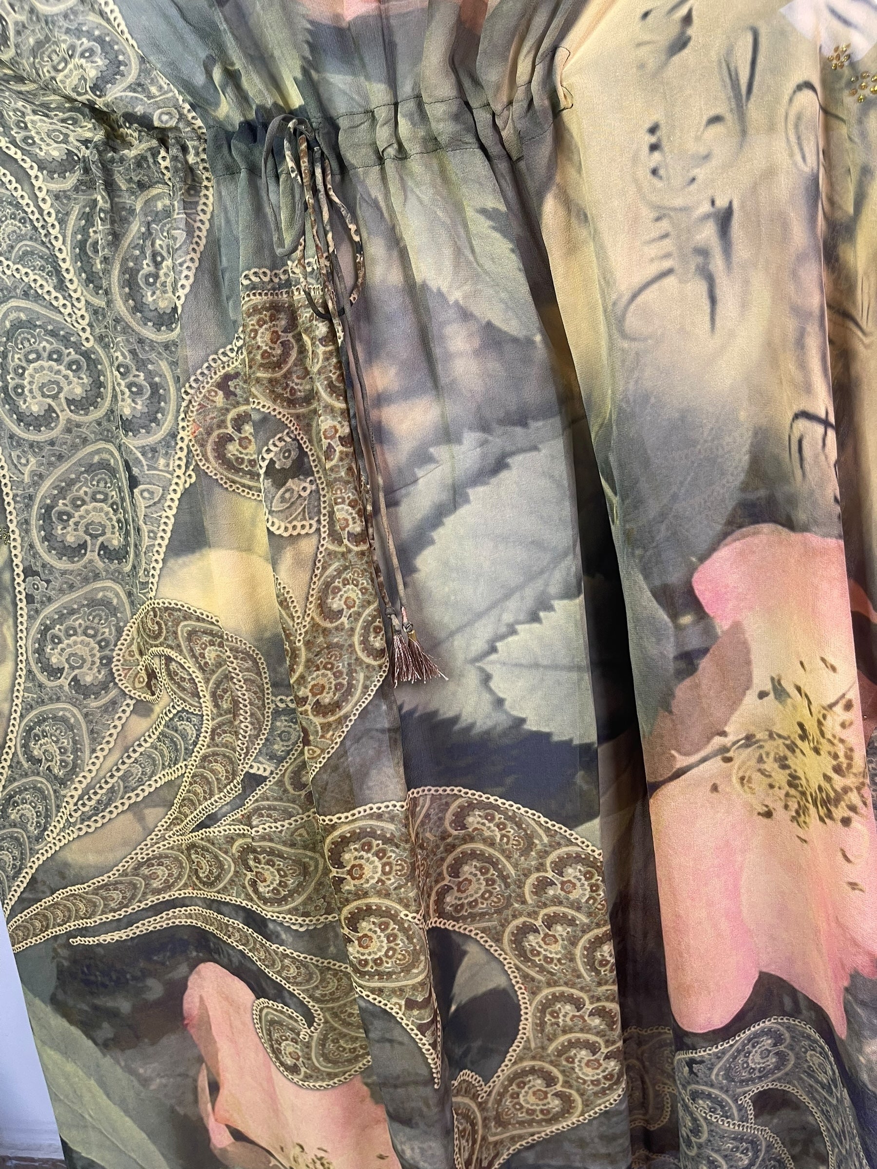 PRG8262 Sheer Avatar Pure Silk Maxi Kaftan