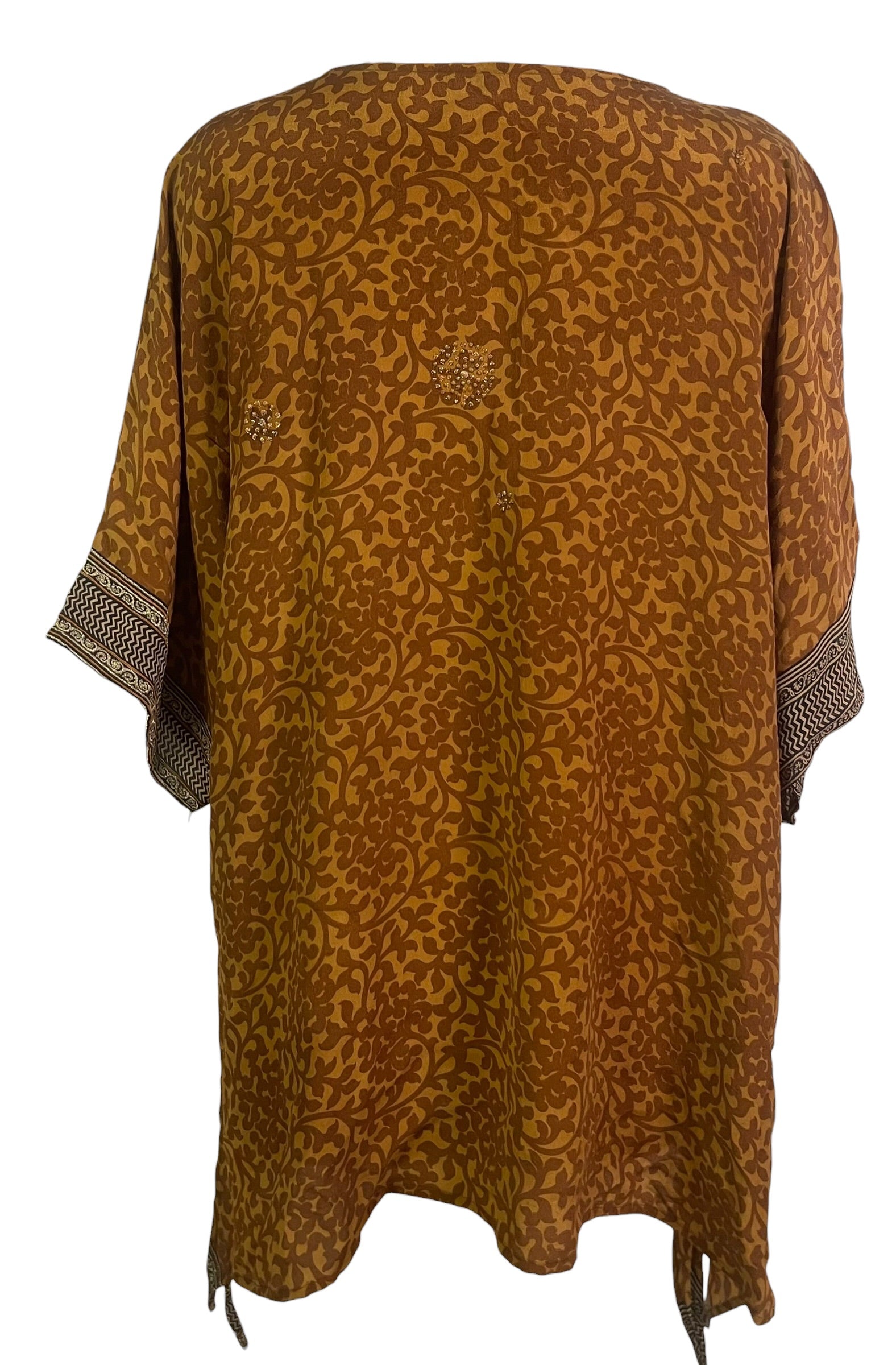 PRC9058 Avatar Pure Silk Long Tunic with Side Ties