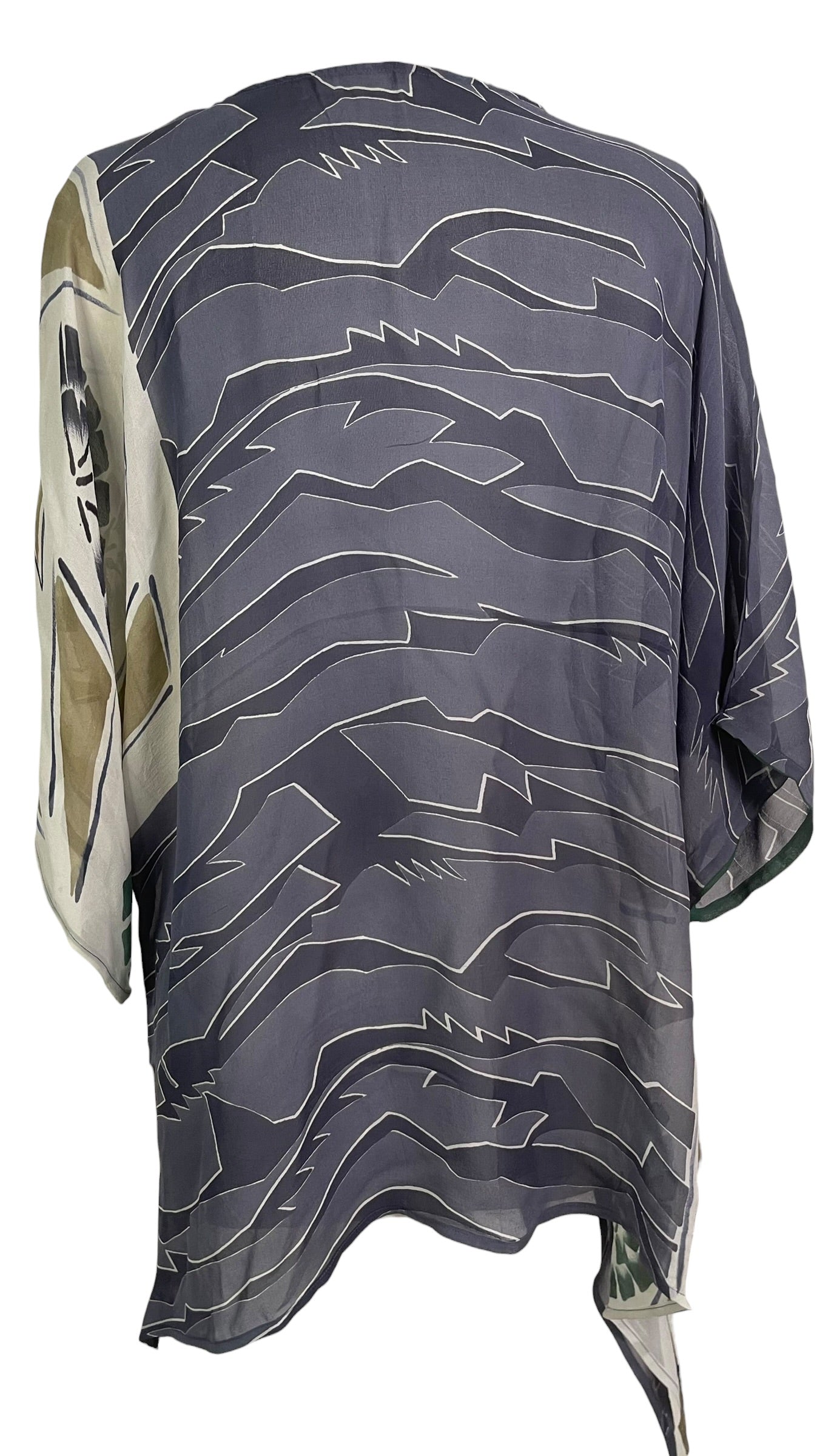 PRG9041 Sheer Wabi Sabi Pure Silk Long Tunic with Side Ties