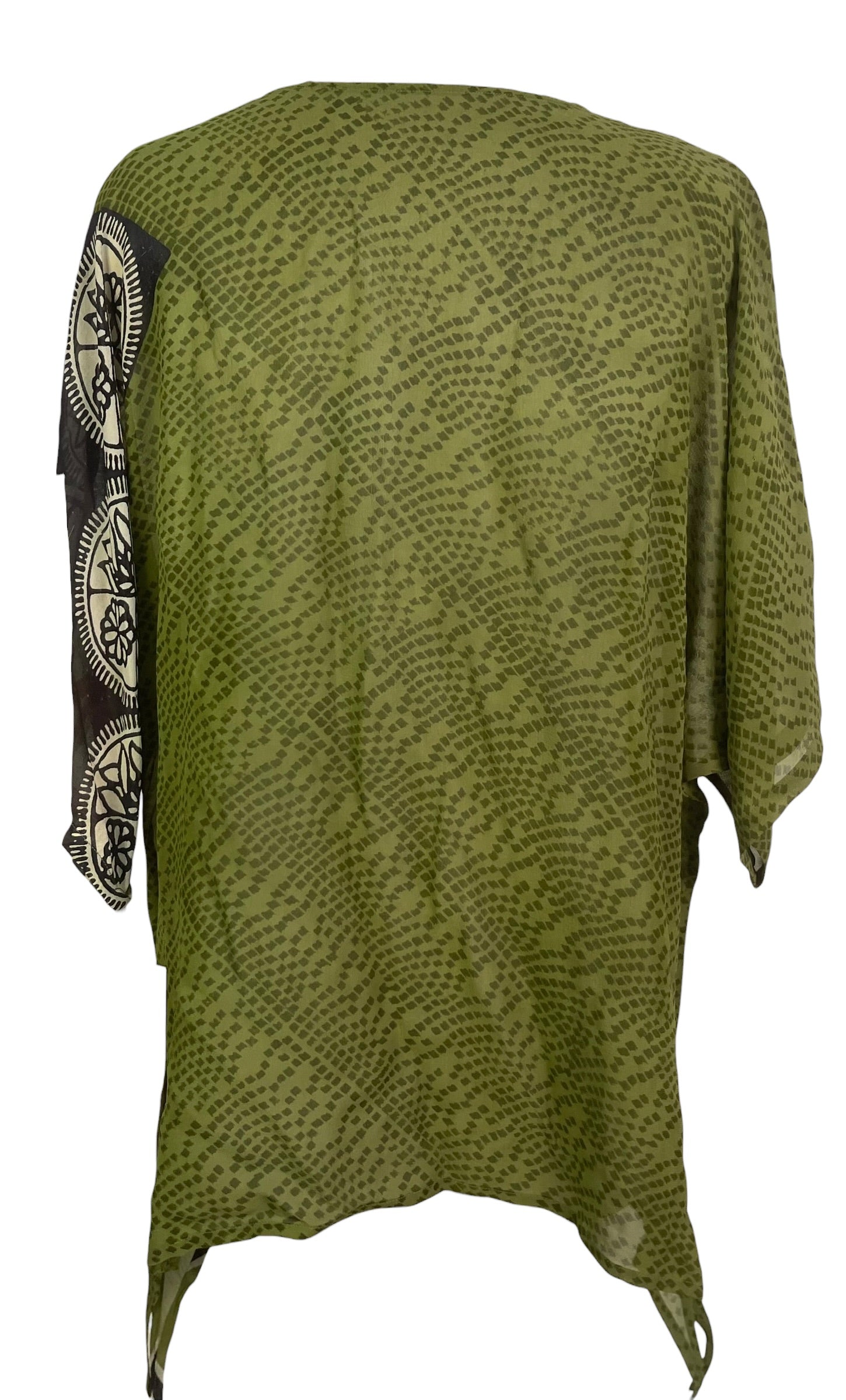 PRG9044 Sheer Wabi Sabi Pure Silk Long Tunic with Side Ties