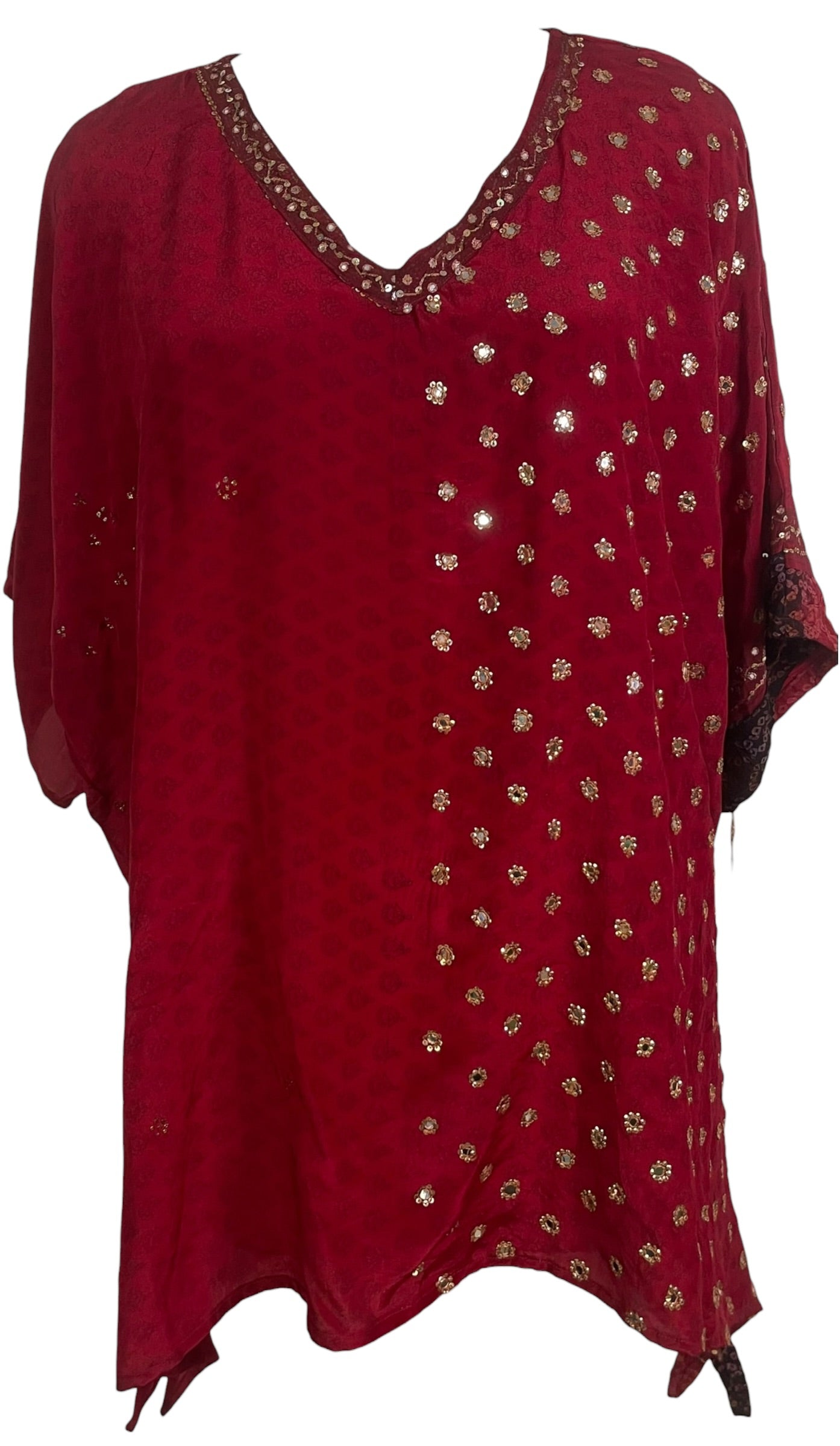 PRC9055 Wabi Sabi Pure Silk Long Tunic with Side Ties