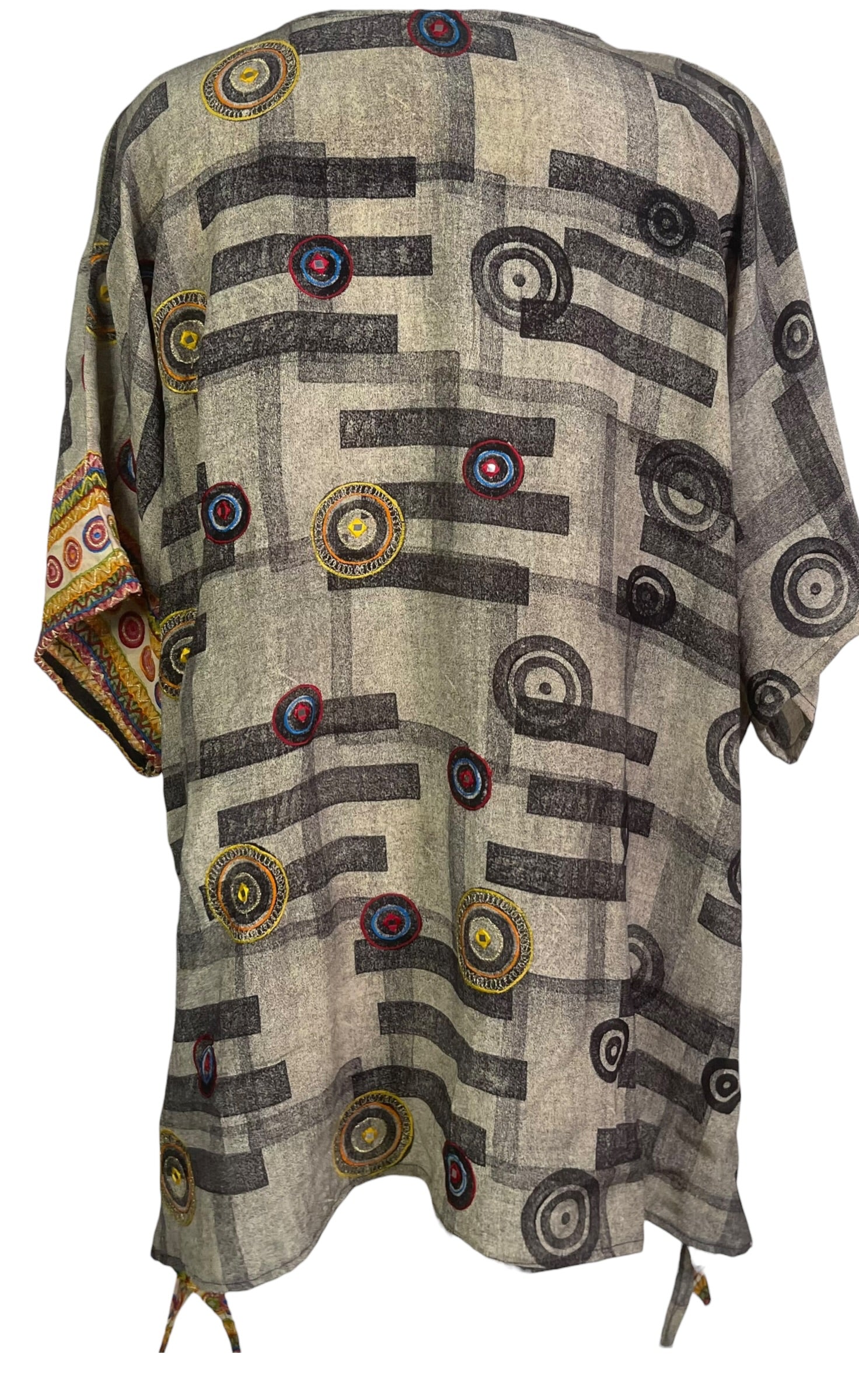 PRC9057 Wabi Sabi Pure Silk Long Tunic with Side Ties