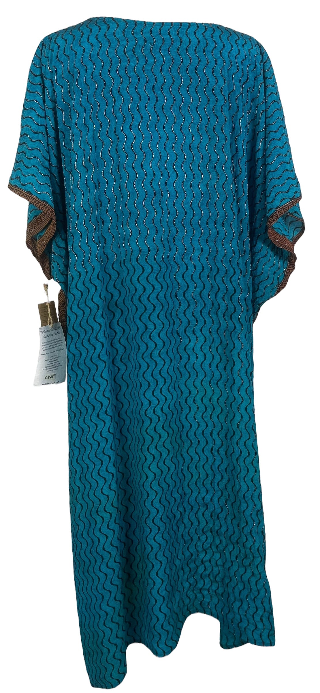 PRC8284 Wabi Sabi Pure Silk Maxi Kaftan by DECEMBER2025 – Handmade ethical Maxi Kaftan from sariKNOTsari using upcycled silk. Designed in Canada for travel and slow fashion, loved from Toronto to LA to Sydney.