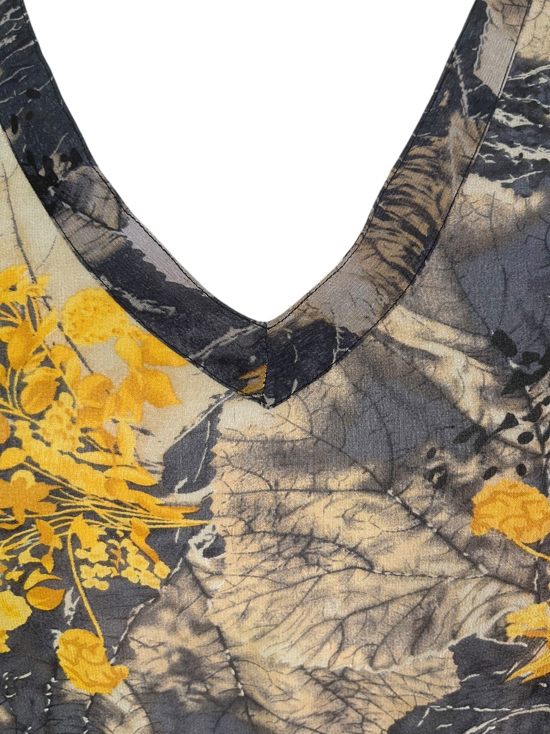 PRG9054 Sheer Wabi Sabi Pure Silk Long Tunic with Side Ties