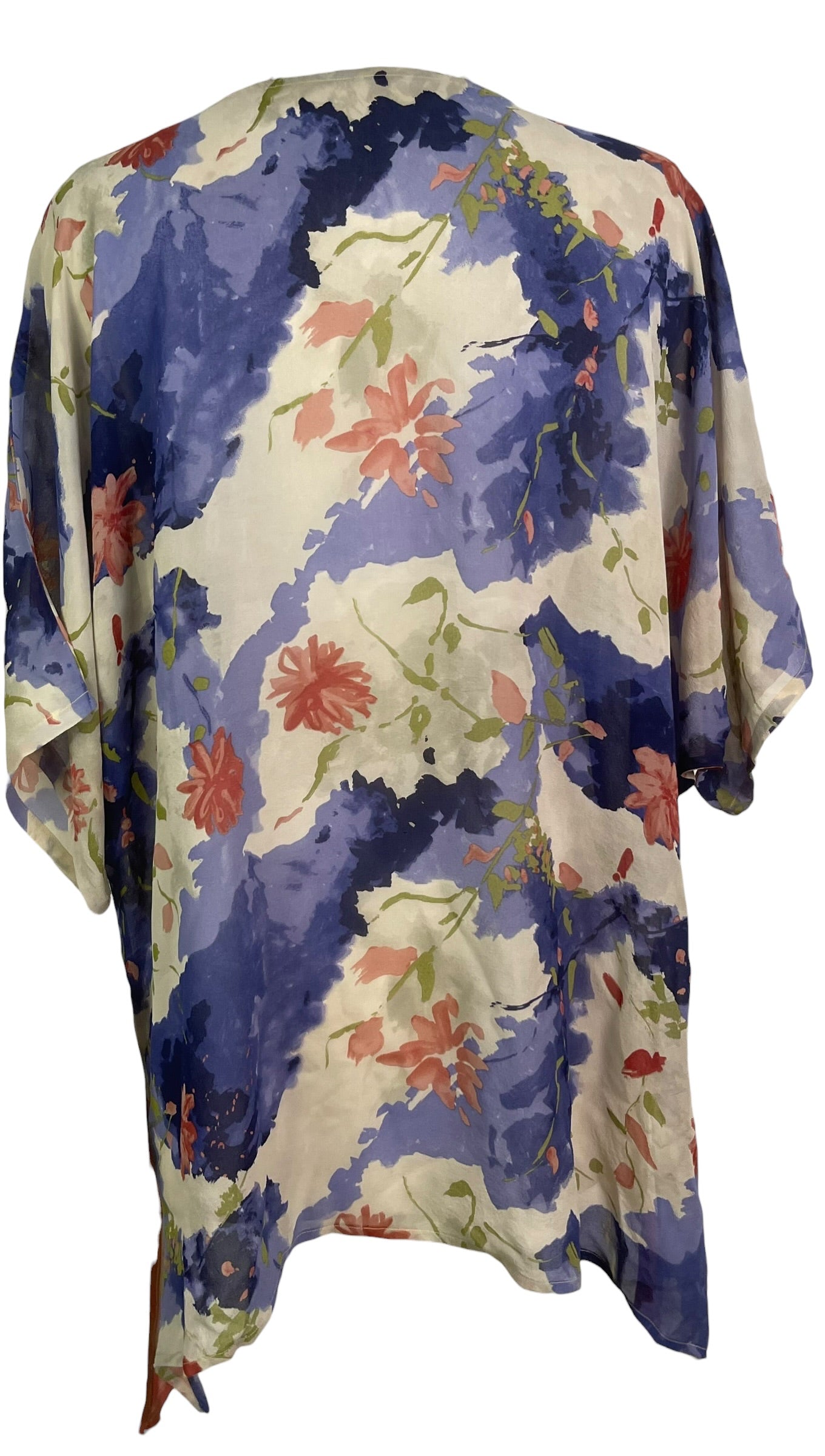 PRG9043 Sheer Wabi Sabi Pure Silk Long Tunic with Side Ties