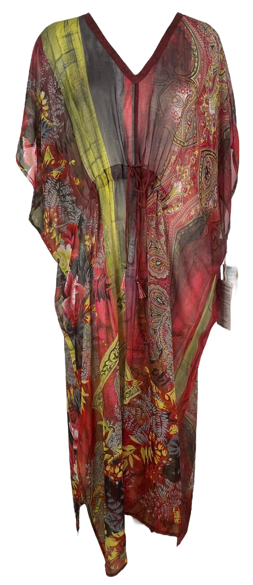 PRG8259 Sheer Wabi Sabi Pure Silk Maxi Kaftan