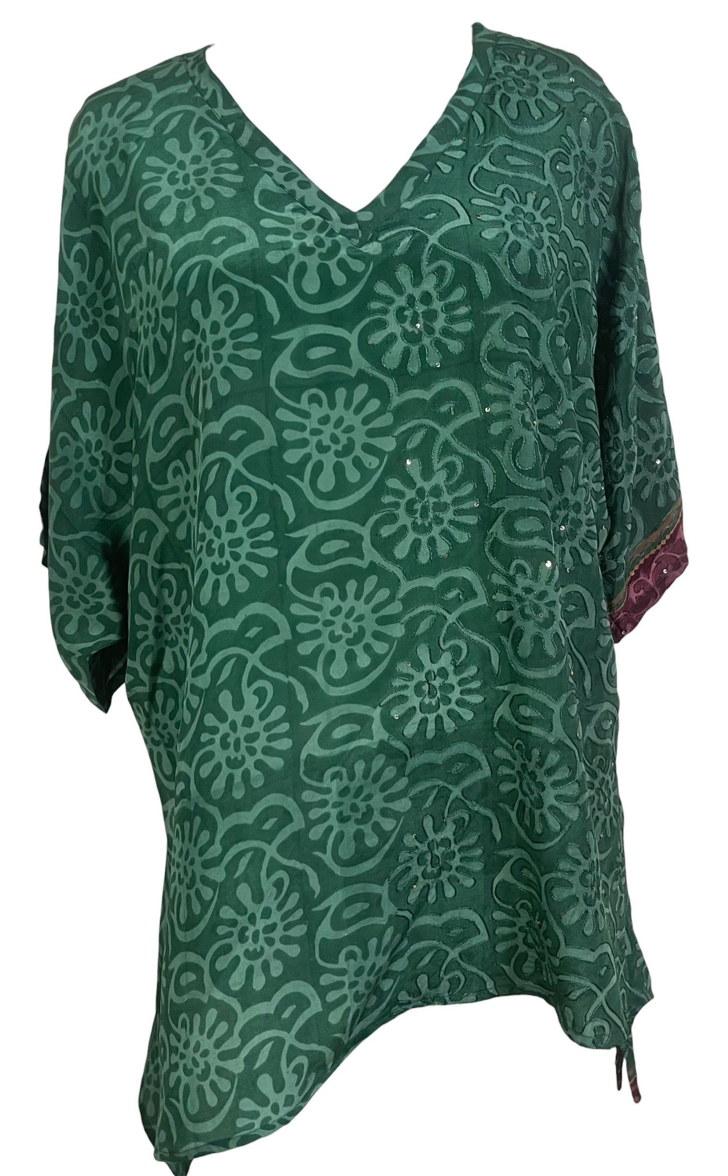 PRC9062 Wabi Sabi Pure Silk Long Tunic with Side Ties