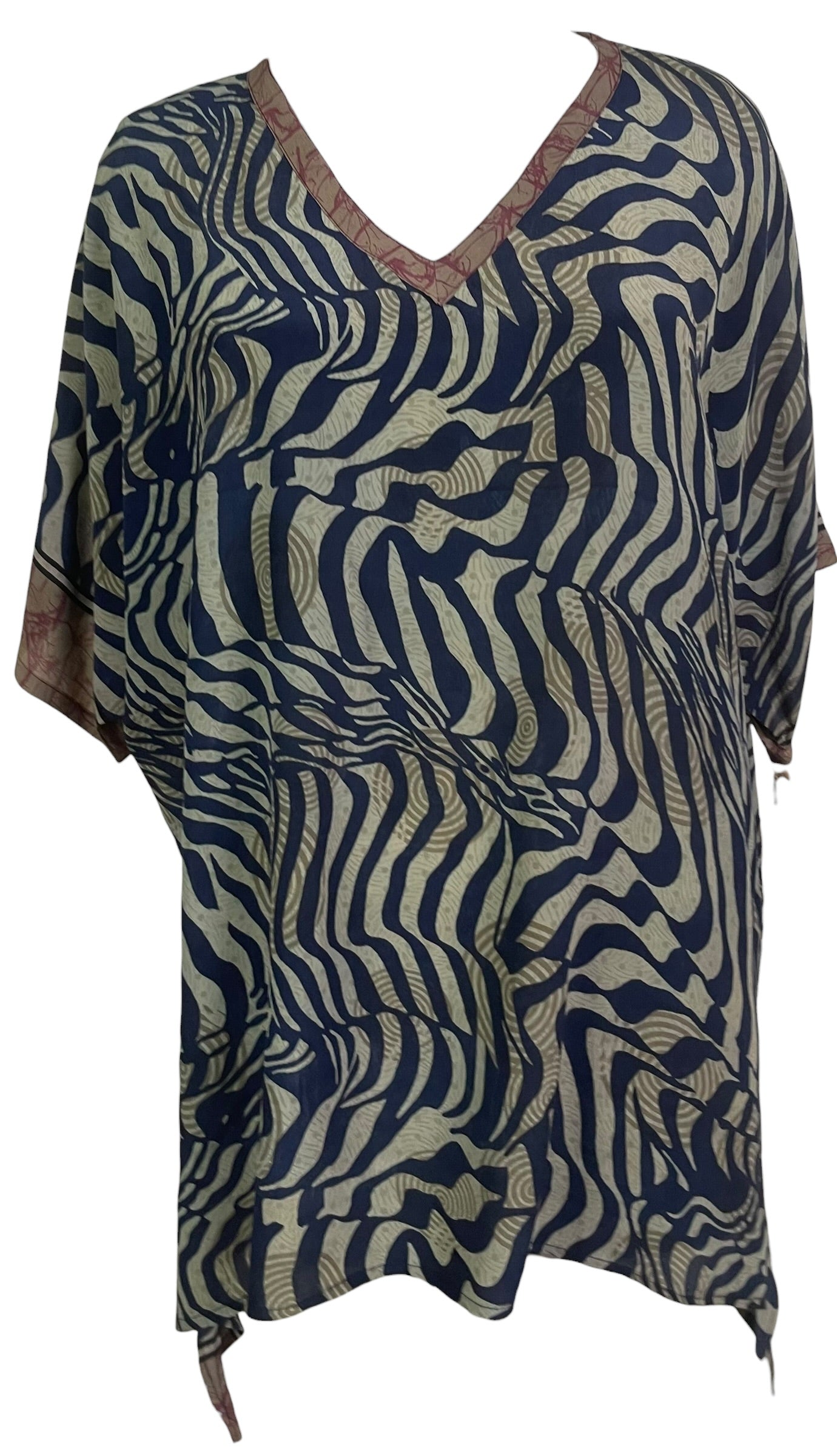 PRC8956 Wabi Sabi Pure Silk Long Tunic with Side Ties