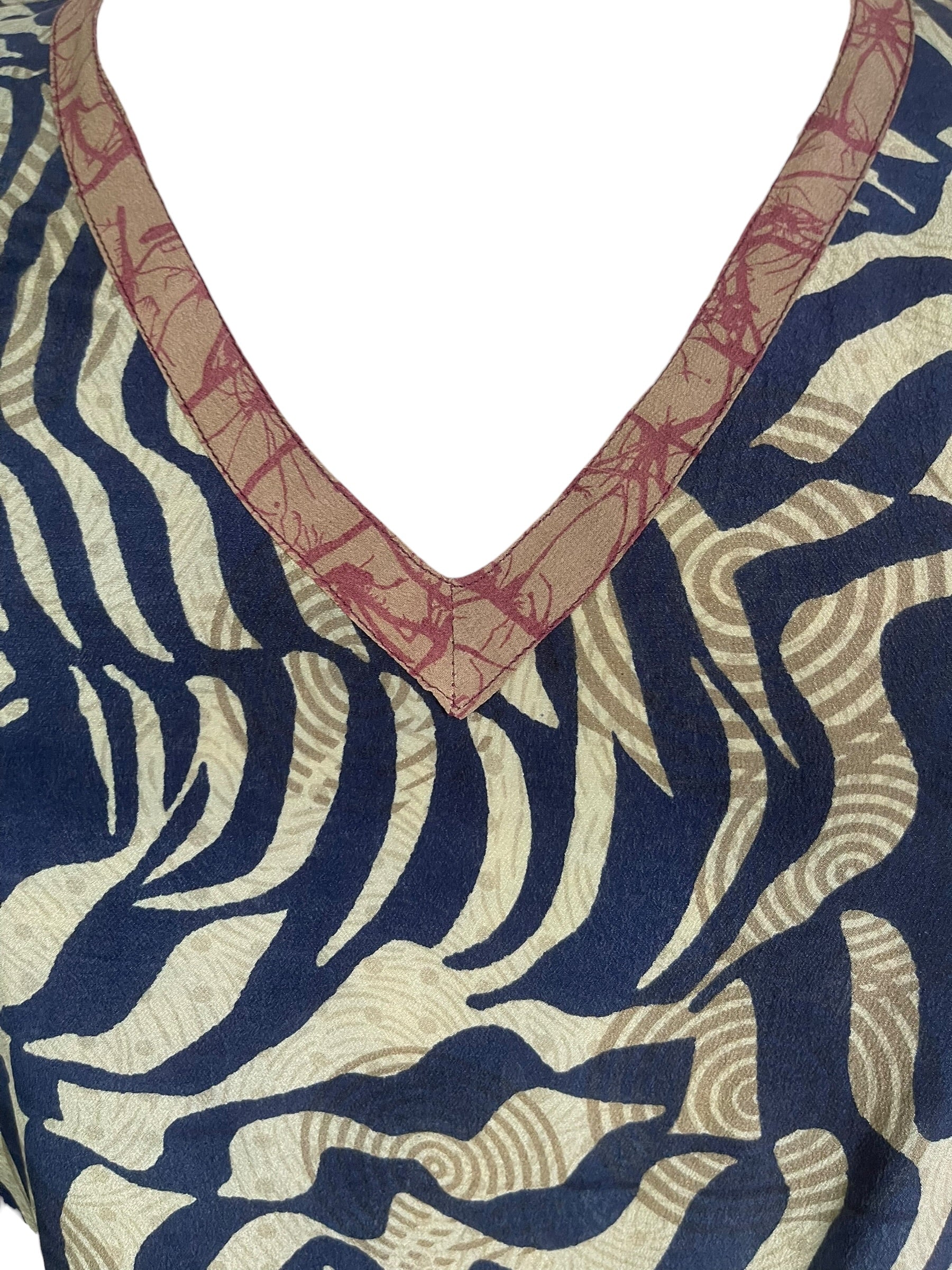 PRC8956 Wabi Sabi Pure Silk Long Tunic with Side Ties
