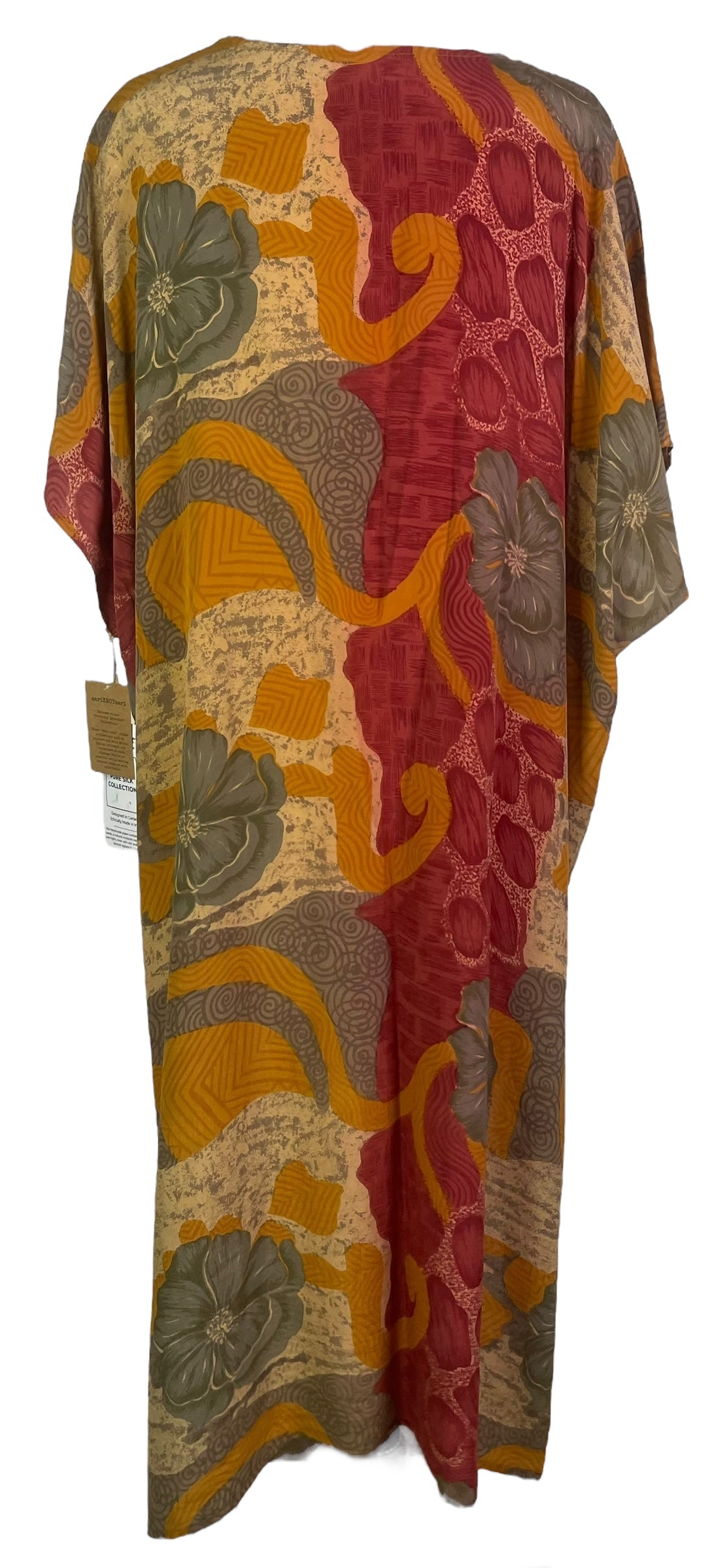 PRC8256 Wabi Sabi Pure Silk Maxi Kaftan