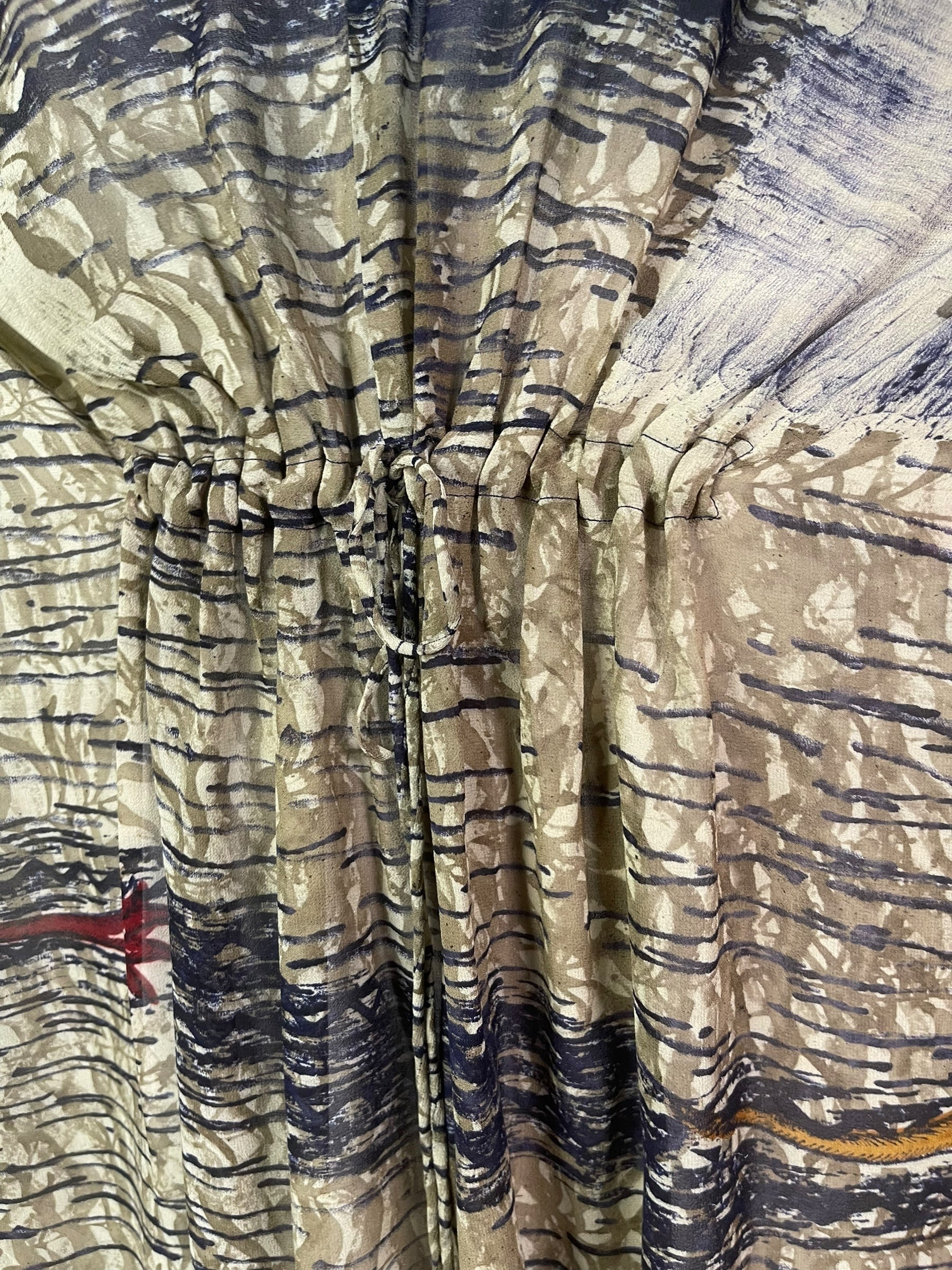 PRG8267 Sheer Wabi Sabi Pure Silk Maxi Kaftan