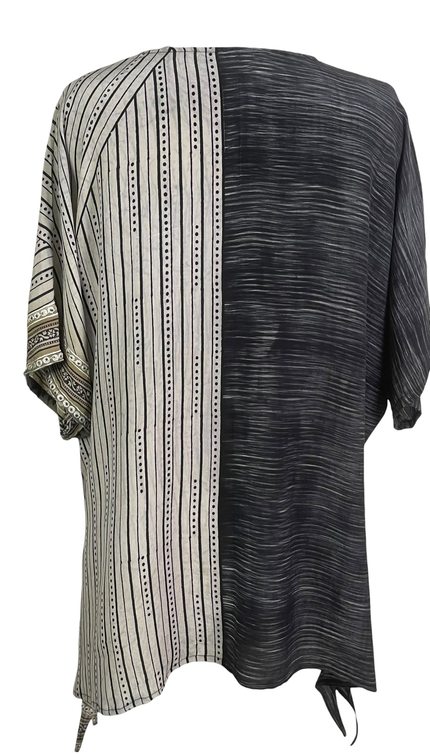 PRC8958 Wabi Sabi Pure Silk Long Tunic with Side Ties