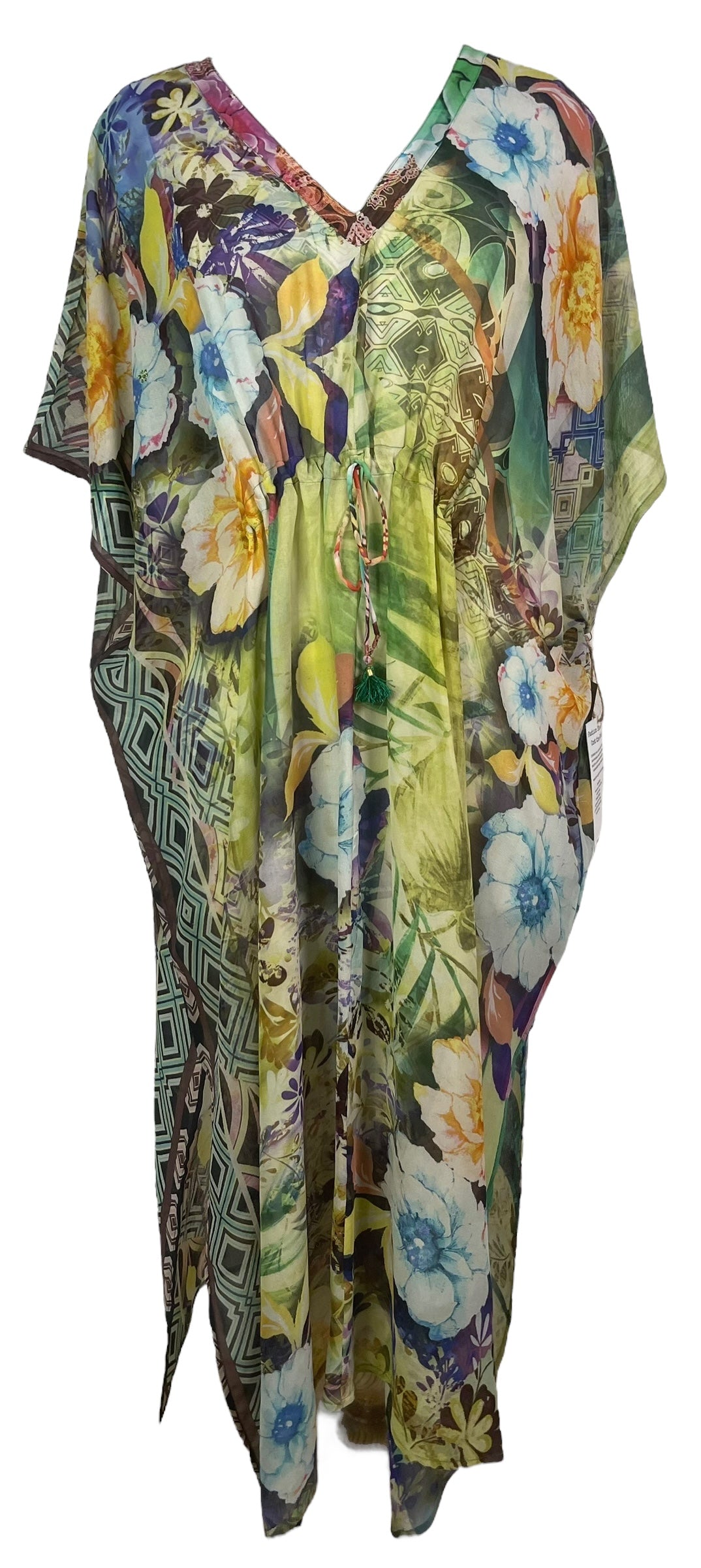PRG8270 Sheer Wabi Sabi Pure Silk Maxi Kaftan