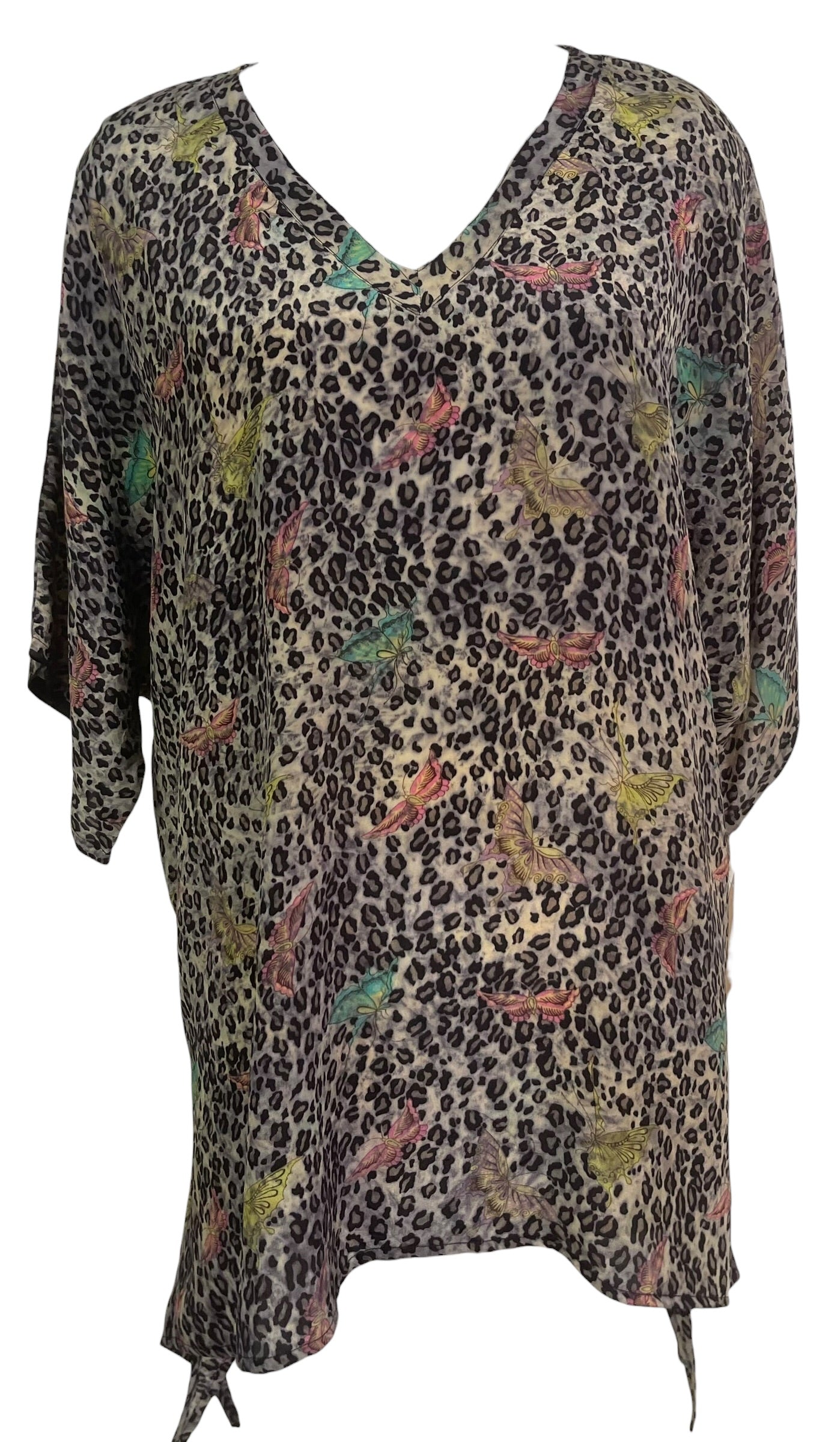 PRC9060 Wabi Sabi Pure Silk Long Tunic with Side Ties