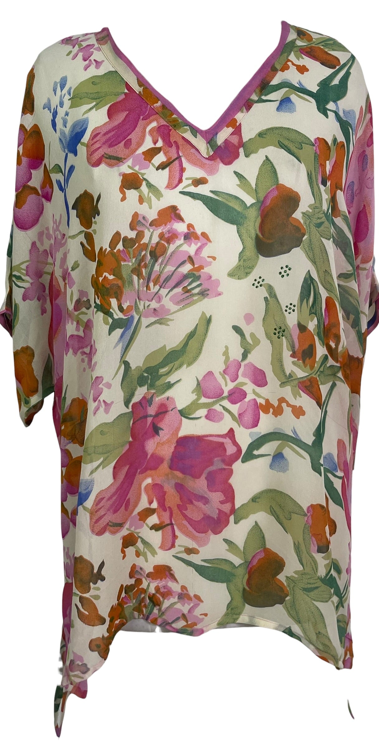 PRG9049 Sheer Wabi Sabi Pure Silk Long Tunic with Side Ties