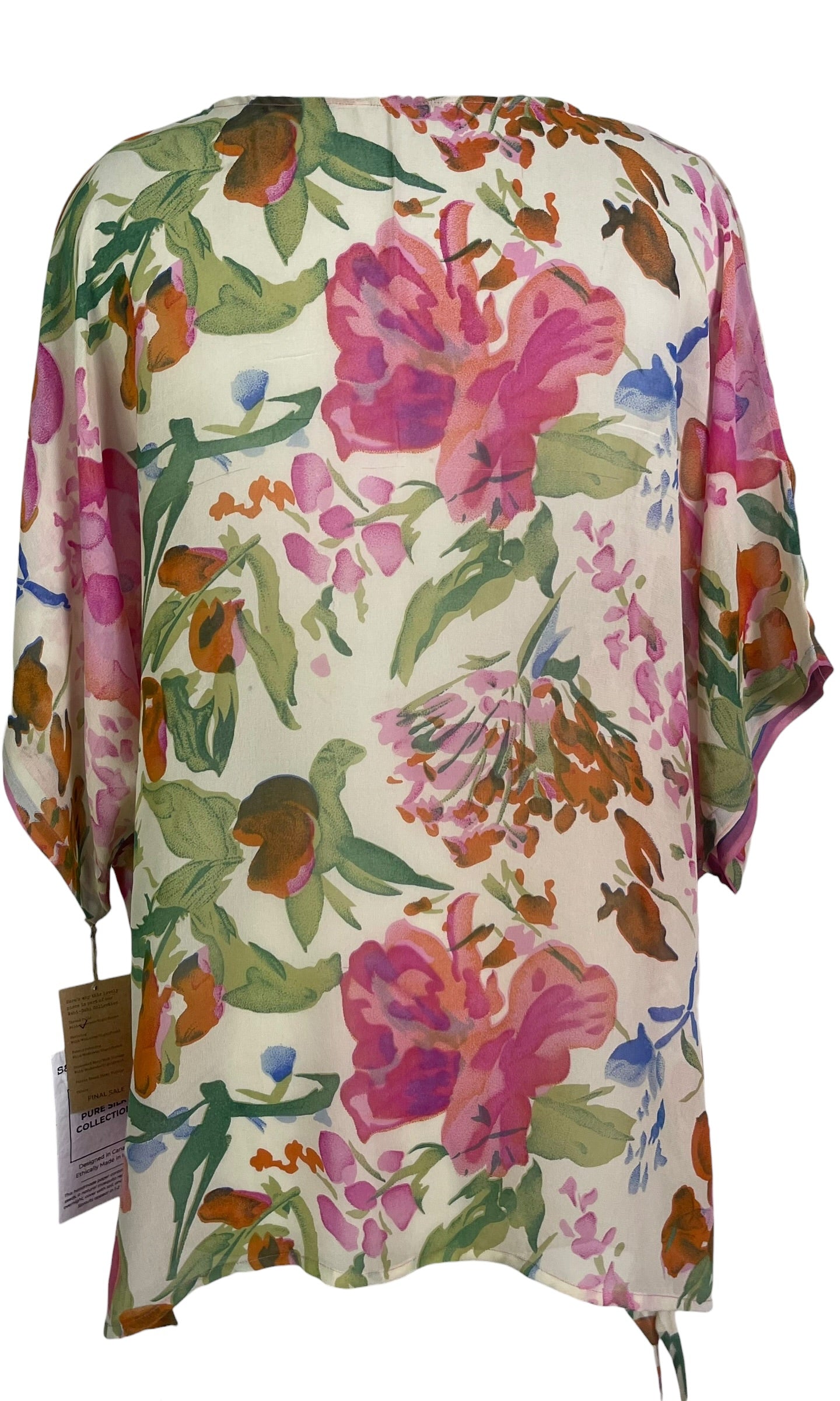 PRG9049 Sheer Wabi Sabi Pure Silk Long Tunic with Side Ties