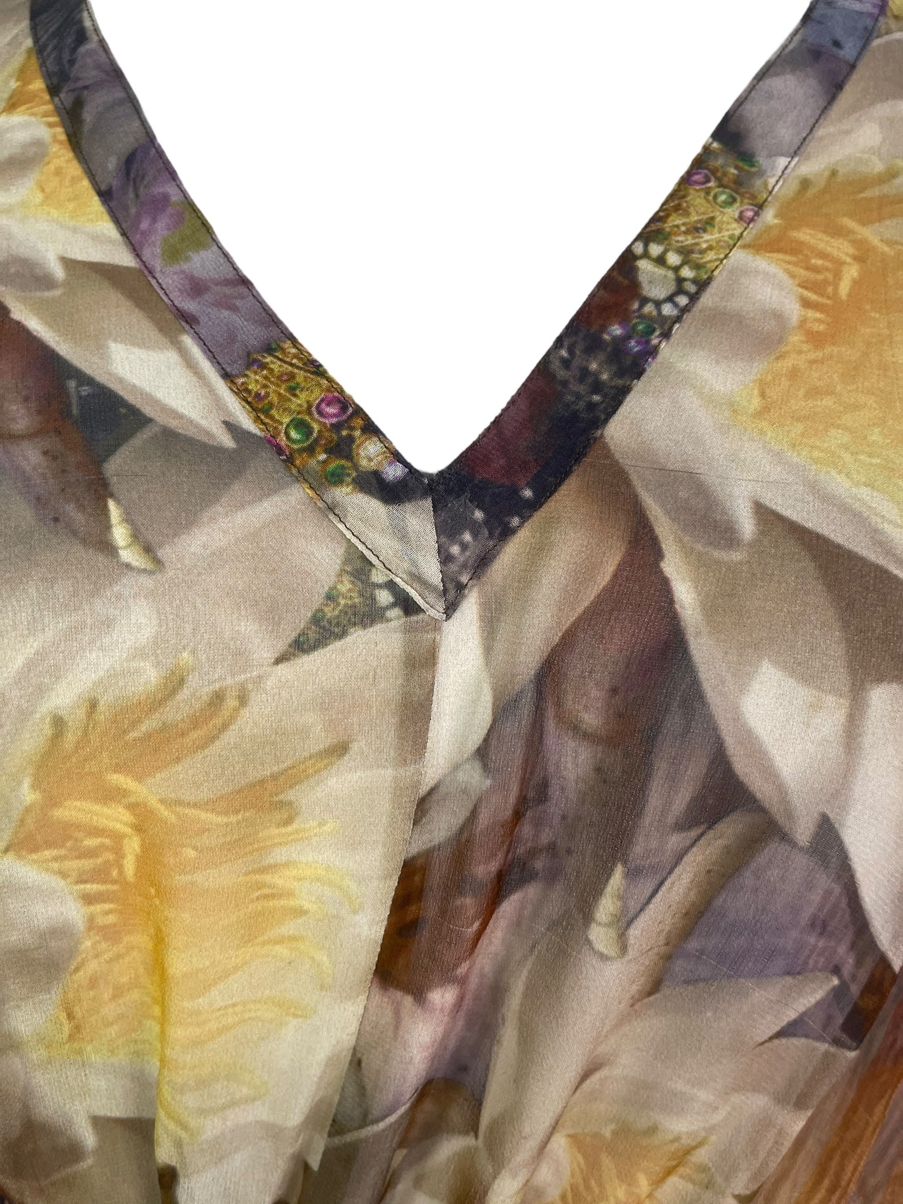 PRG8260 Sheer Wabi Sabi Pure Silk Maxi Kaftan