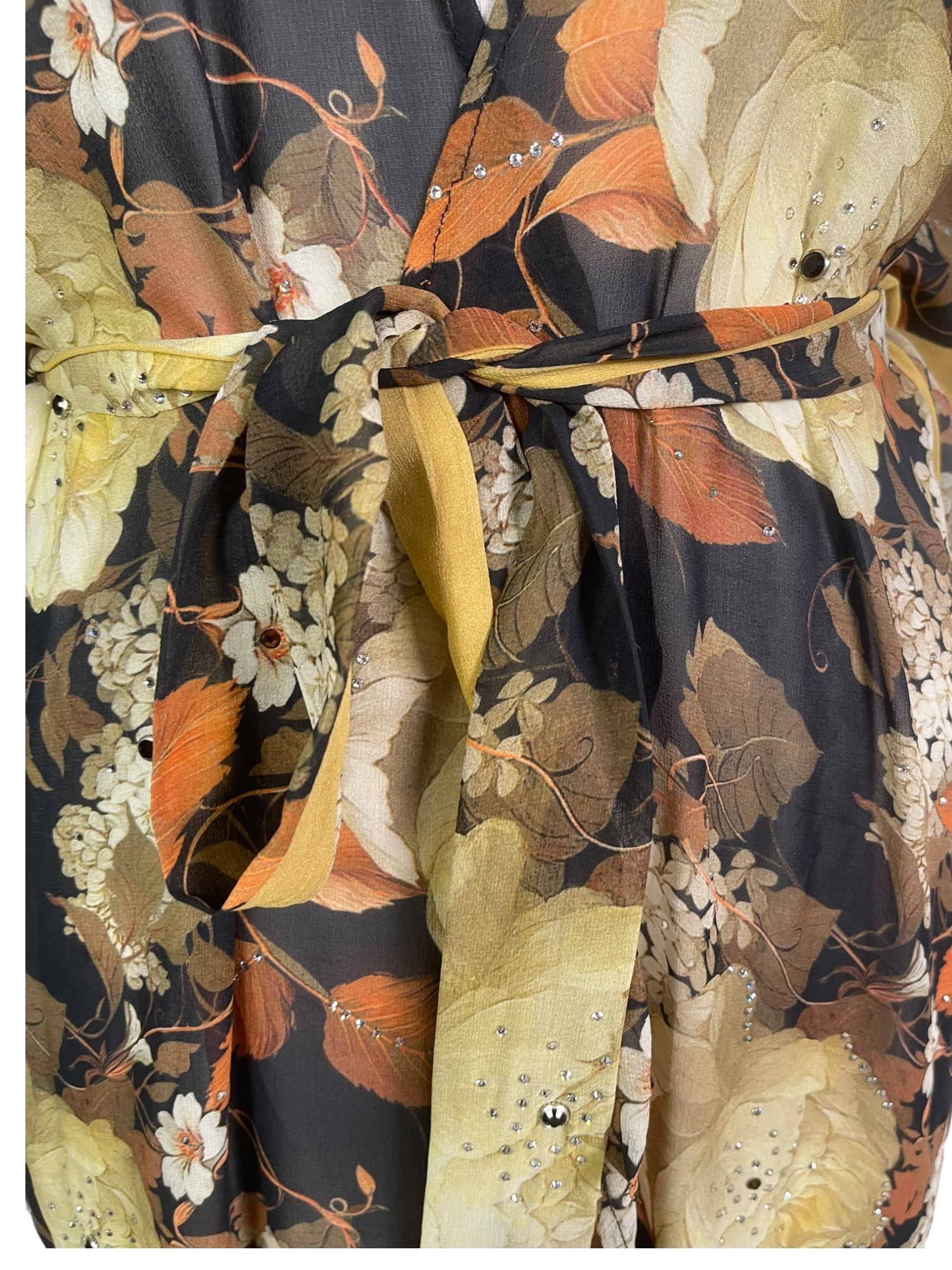 Releases Sunday August 9th at 8pm EST PRG9052 Sheer Avatar Long Pure Silk Kimono Sleeved Duster with Belt
