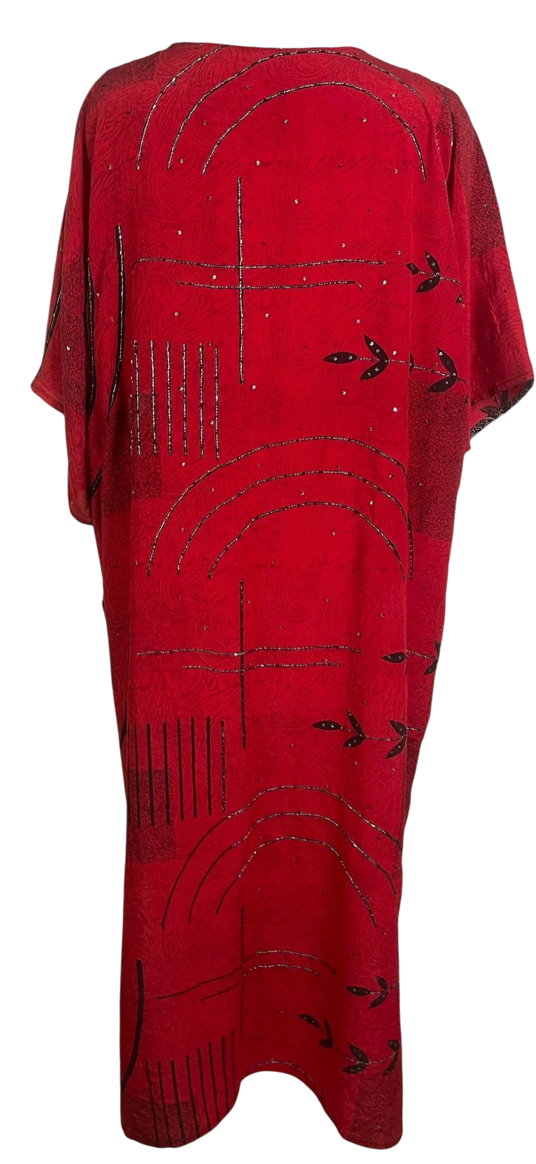 PRC9063 Avatar Long Pure Silk Kimono Sleeved Duster with Belt