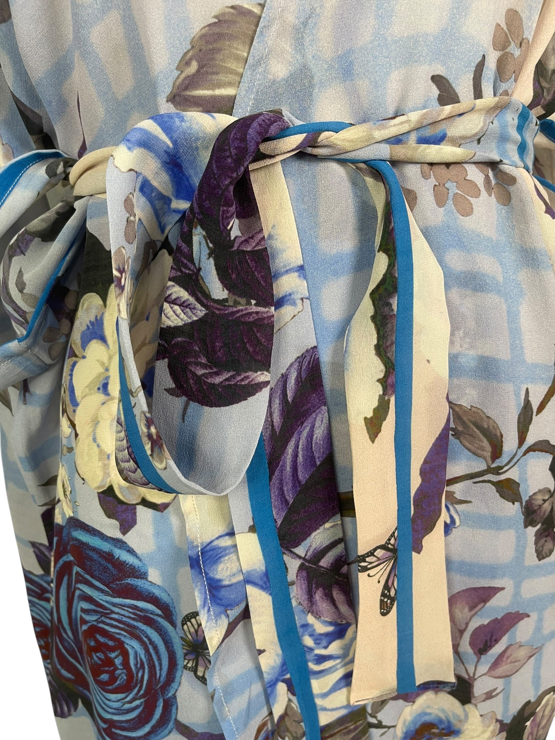Releases Sunday at 8pm EST PRG9051 Sheer Wabi Sabi Pure Silk Kimono Sleeved Duster with Belt
