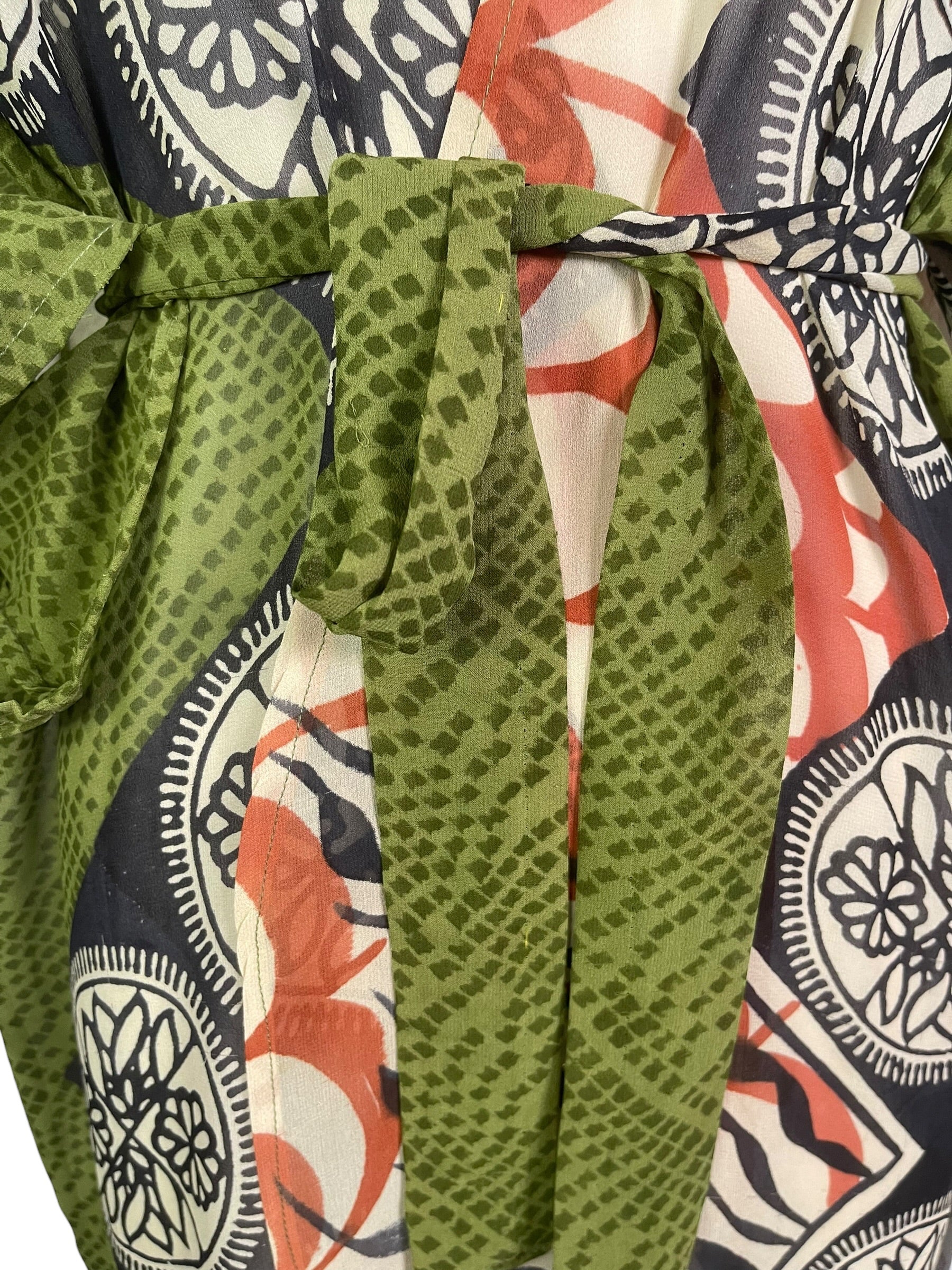 Releases Sunday at 8pm EST PRG9044 Sheer Wabi Sabi Pure Silk Kimono Sleeved Duster with Belt