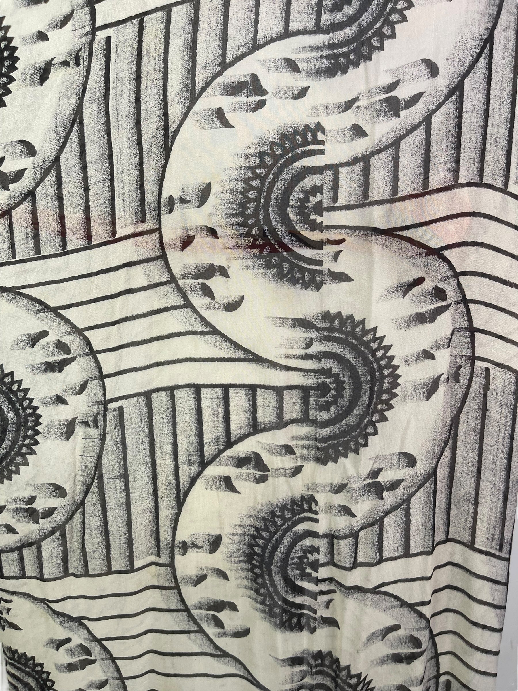 PRG8204 Sheer Wabi Sabi Pure Silk Kimono Sleeved Duster with Belt