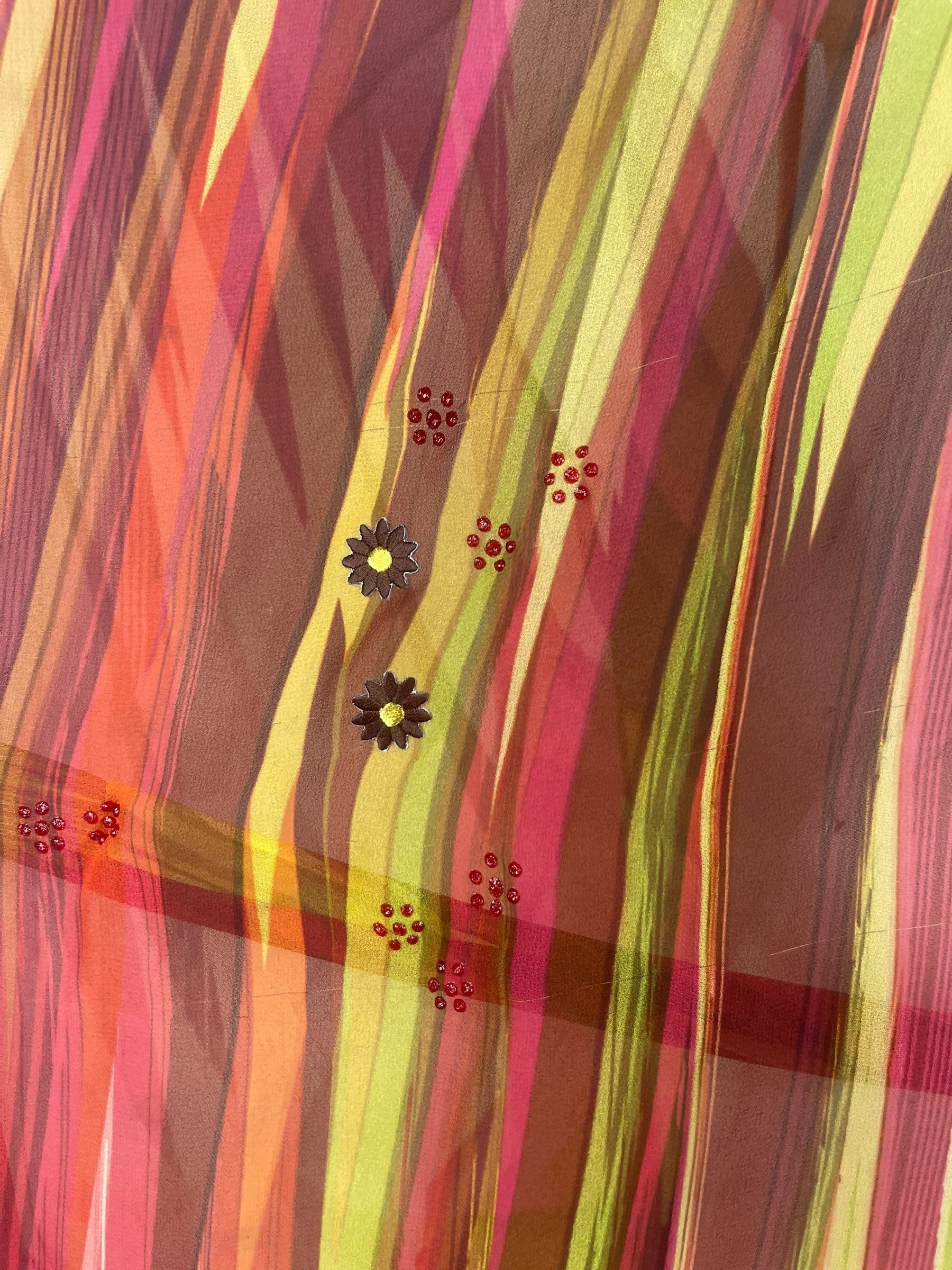 PRG8266 Sheer Wabi Sabi Pure Silk Kimono Sleeved Duster with Belt