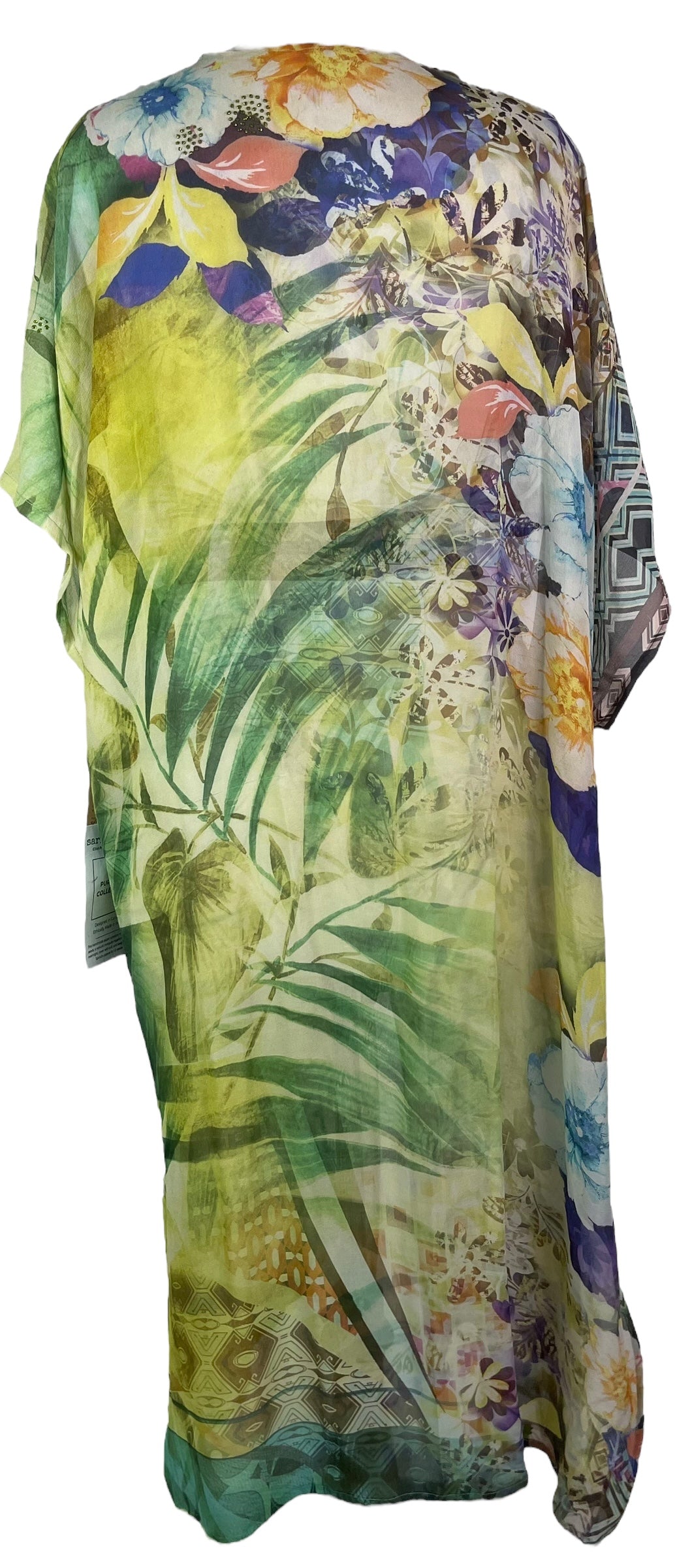 PRG8270 Sheer Wabi Sabi Pure Silk Kimono Sleeved Duster with Belt