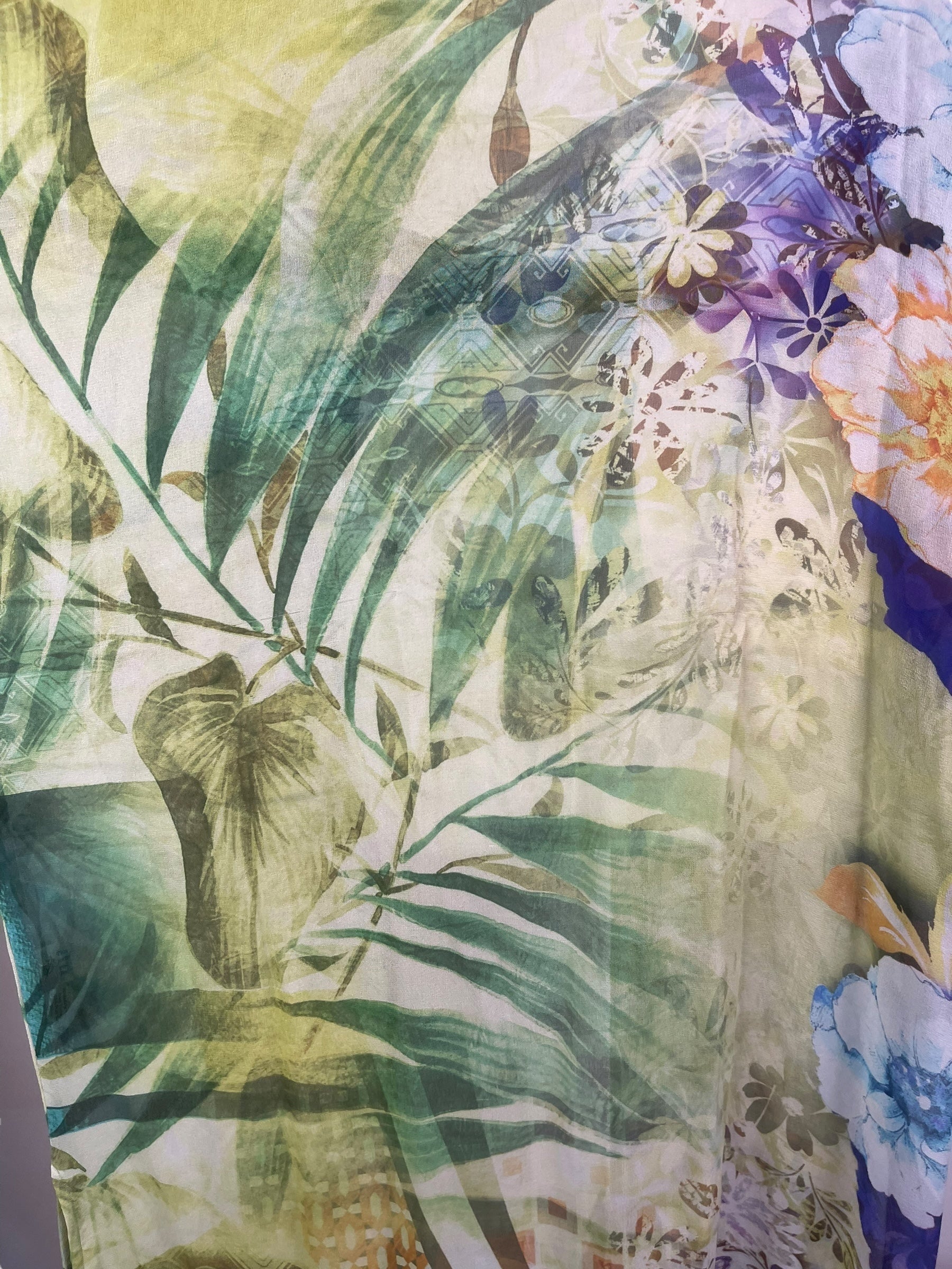 PRG8270 Sheer Wabi Sabi Pure Silk Kimono Sleeved Duster with Belt