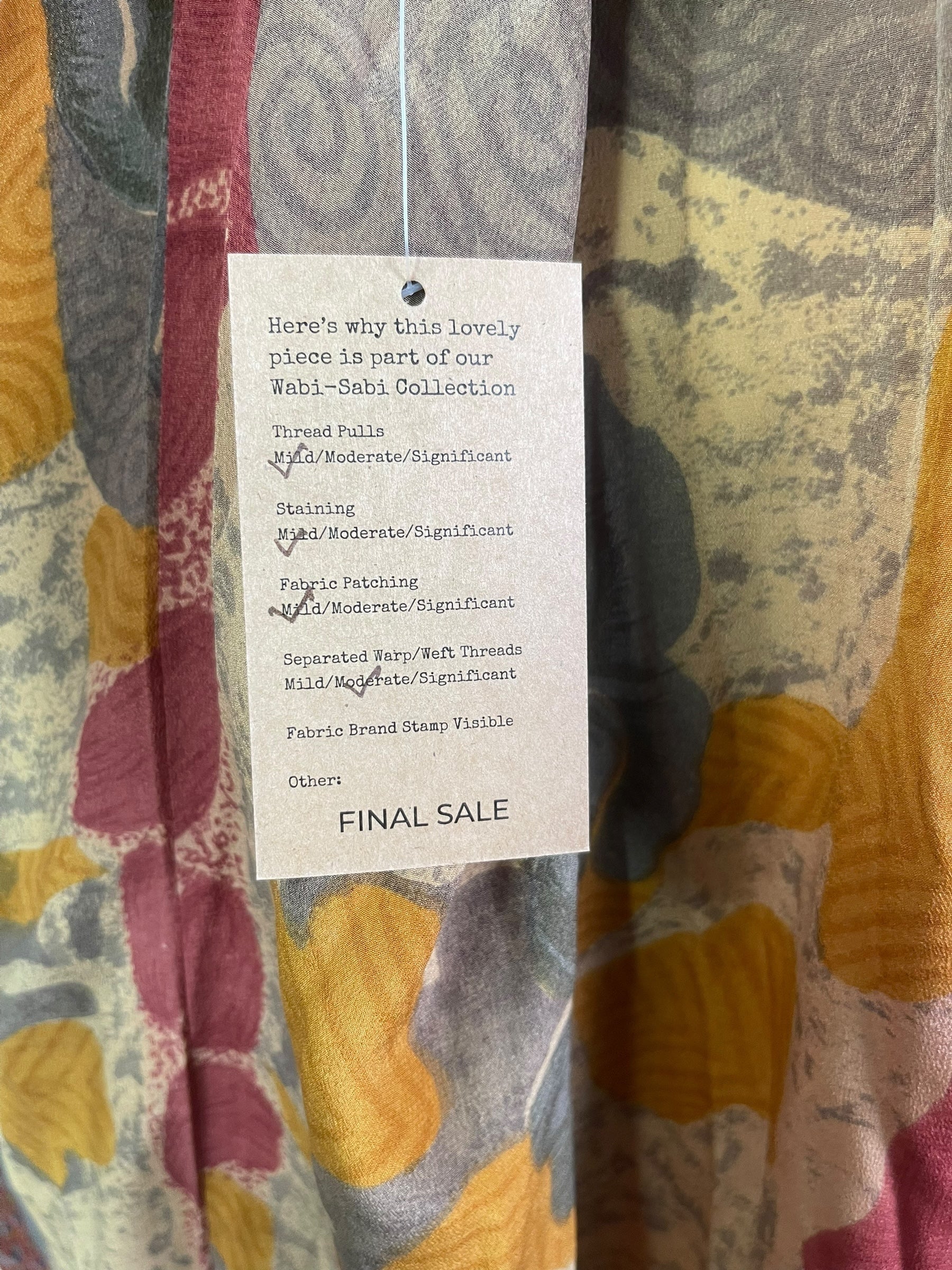 PRC8256 Wabi Sabi Pure Silk Kimono Sleeved Duster with Belt