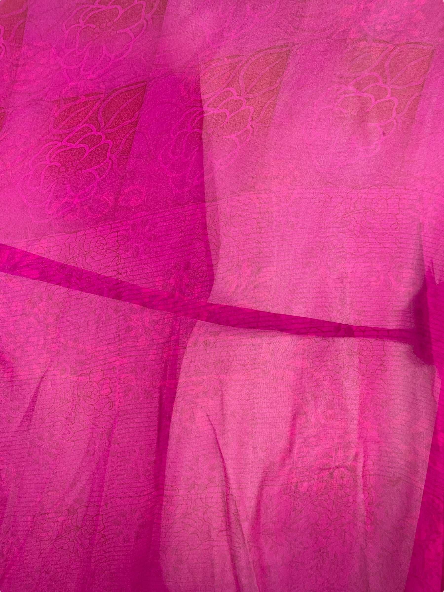 PRG8058 Sheer Wabi Sabi Pure Silk Kimono Sleeved Duster with Belt