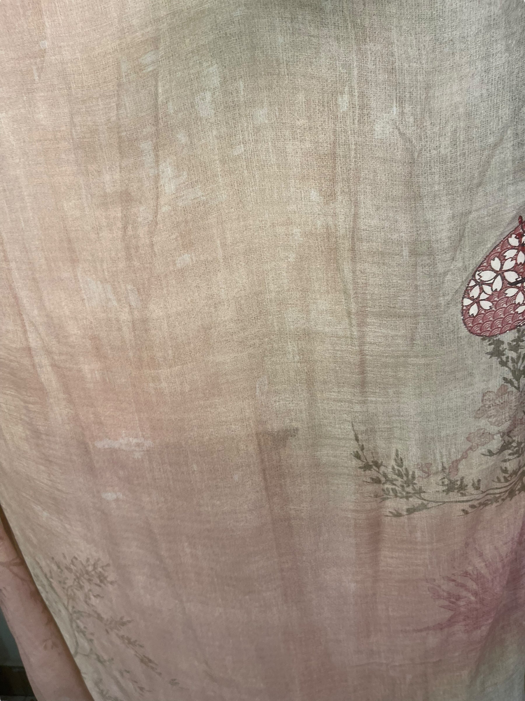 PRG8261 Sheer Wabi Sabi Pure Silk Kimono Sleeved Duster with Belt