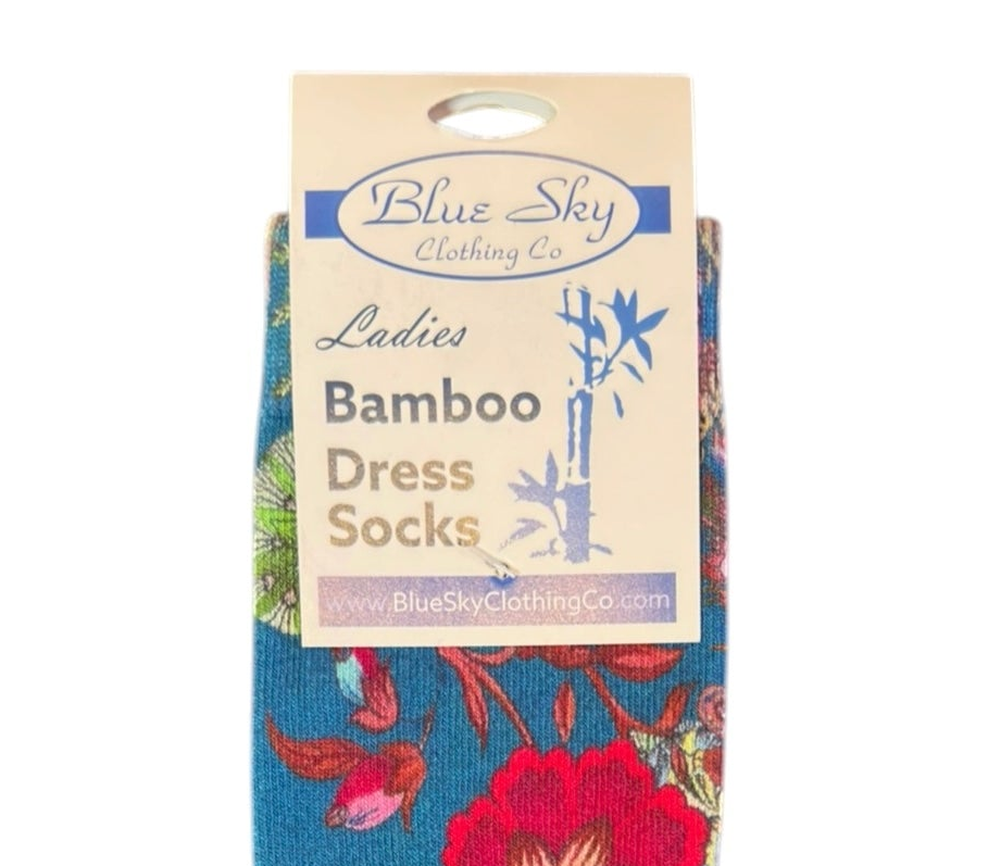 Teal Treasure Bamboo Crew Socks