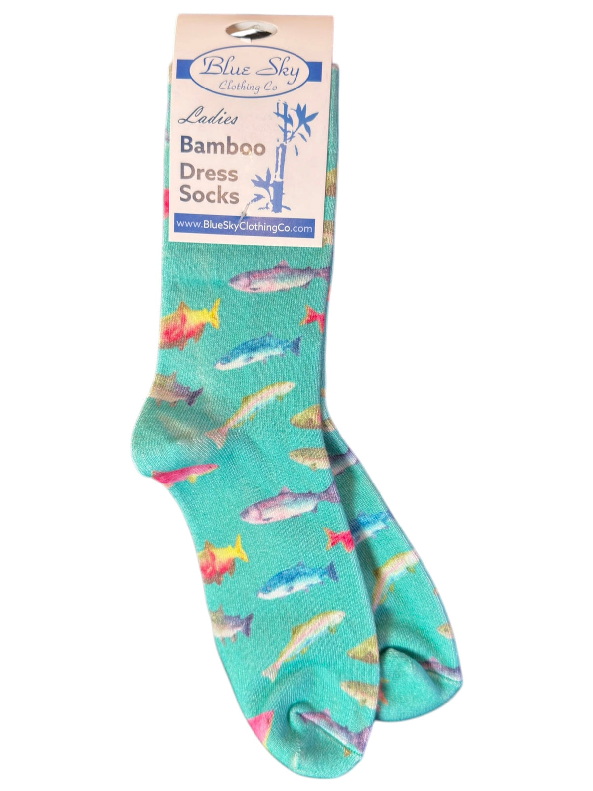 Rainbow Fish Bamboo Crew Socks