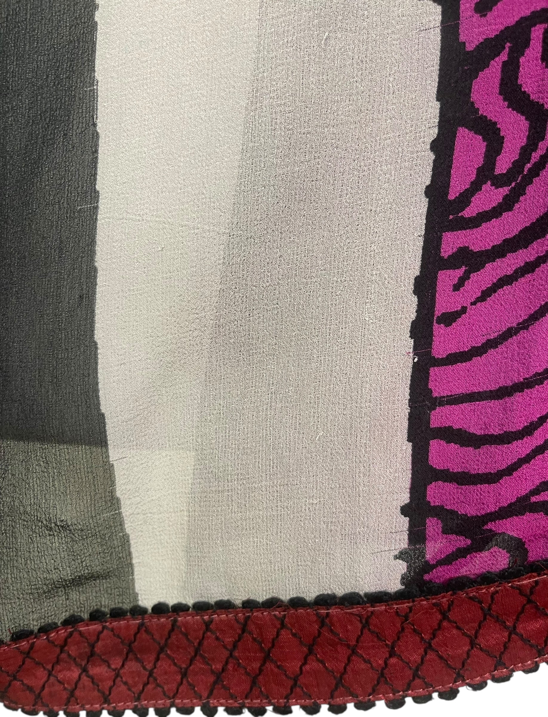 PRG8342 Sheer Avatar Pure Silk Kimono-Sleeved Jacket with Belt