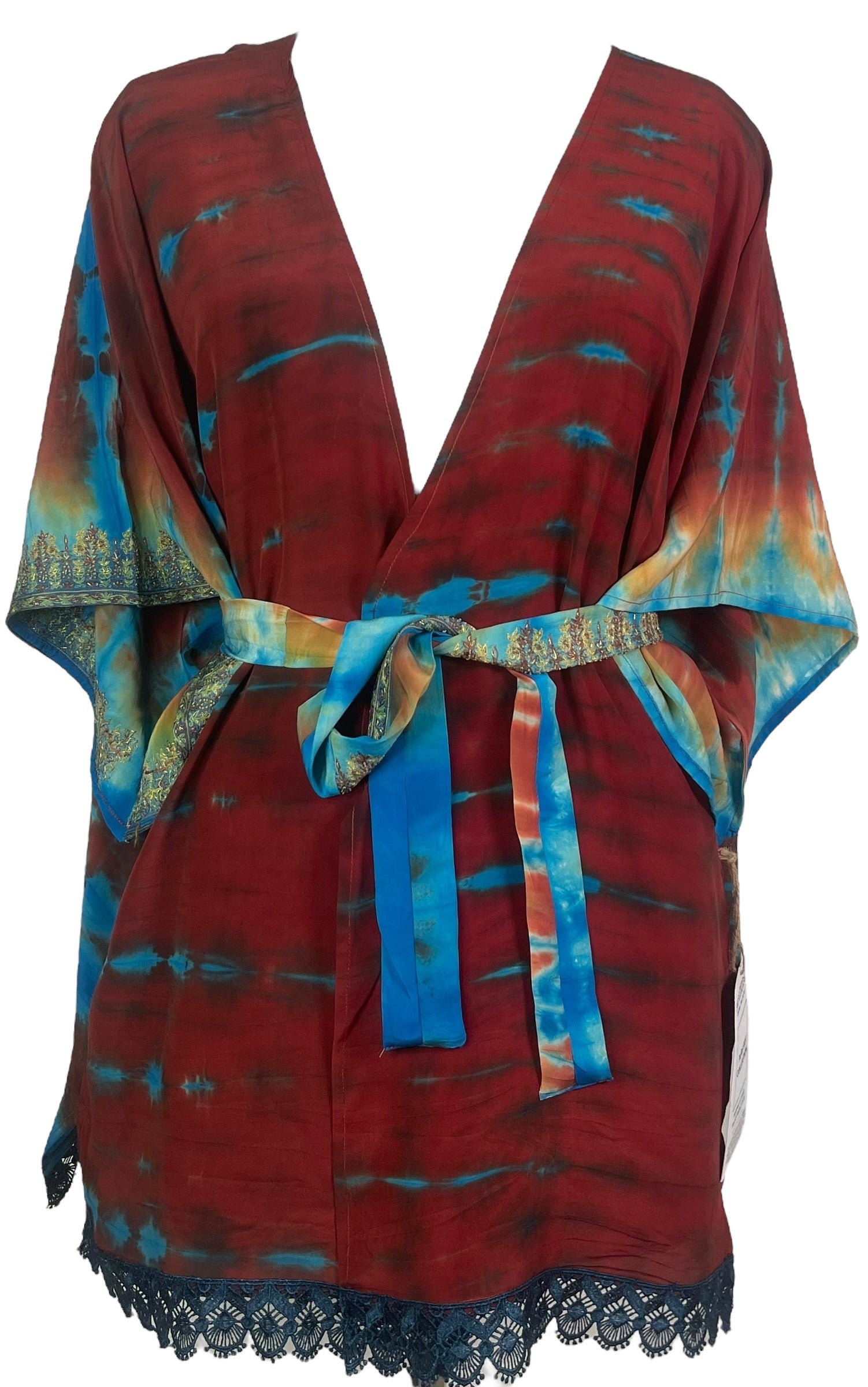PRC8319 Avatar Pure Silk Kimono-Sleeved Jacket with Belt