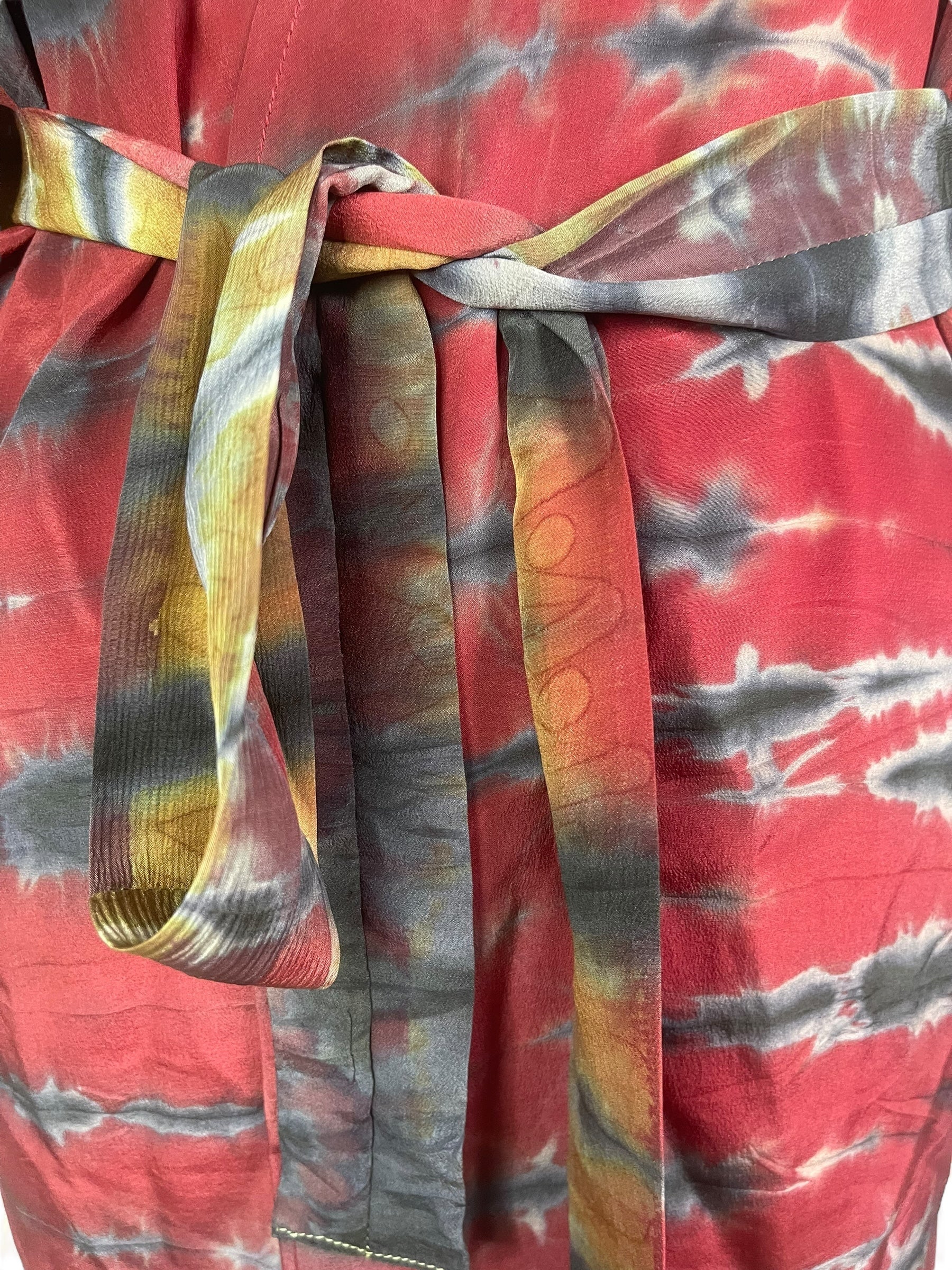 PRC8329 Avatar Pure Silk Kimono-Sleeved Jacket with Belt