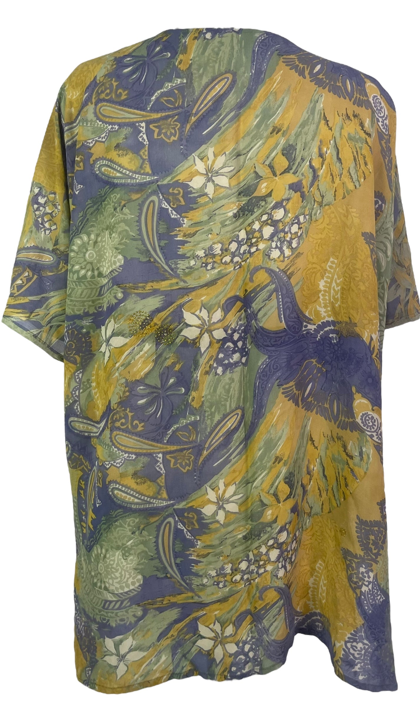 PRG8338B Sheer Avatar Pure Silk Kimono-Sleeved Jacket with Belt